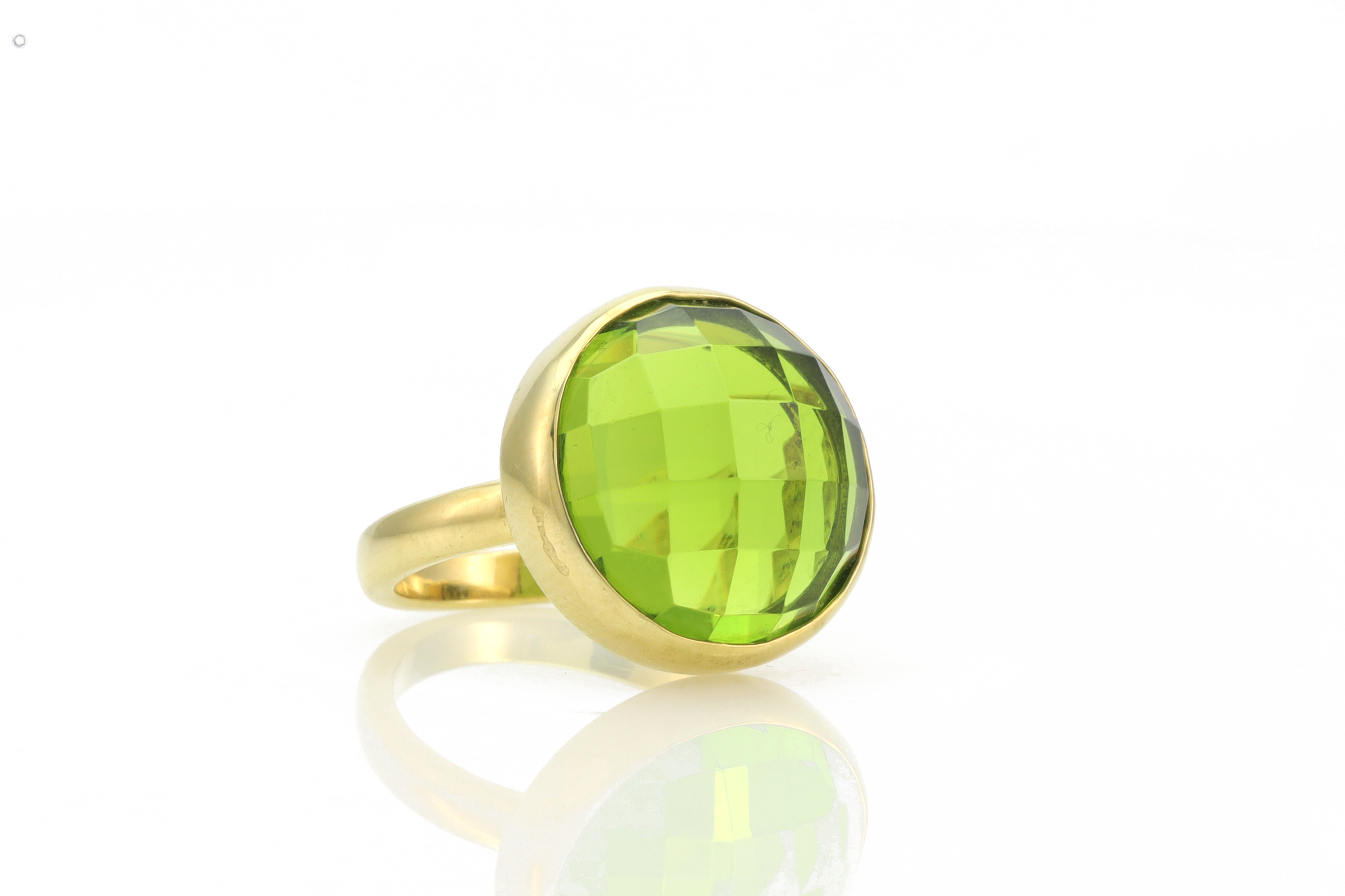 Gold Vivid Statement Peridot Gold Ring Rings Anemone Limited