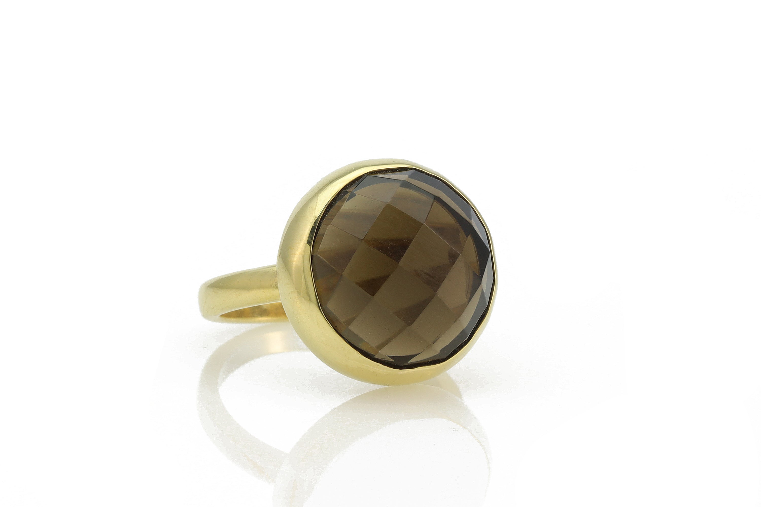 Brown Smoky Quartz Bezel Stack 925 Silver Ring Rings Anemone Limited