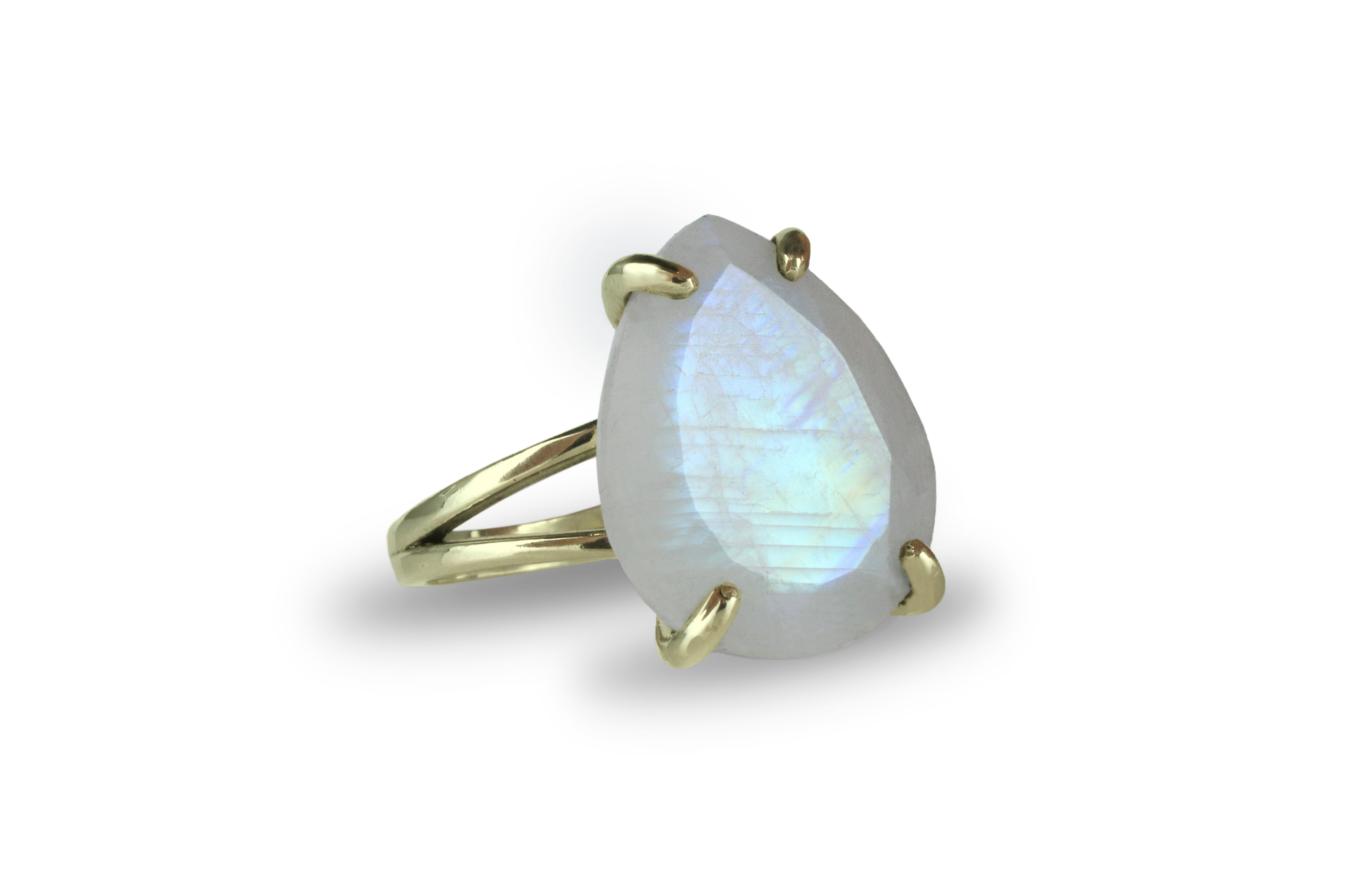 Luminescent Moonstone 925 Sterling Silver Ring Rings Anemone Jewelry