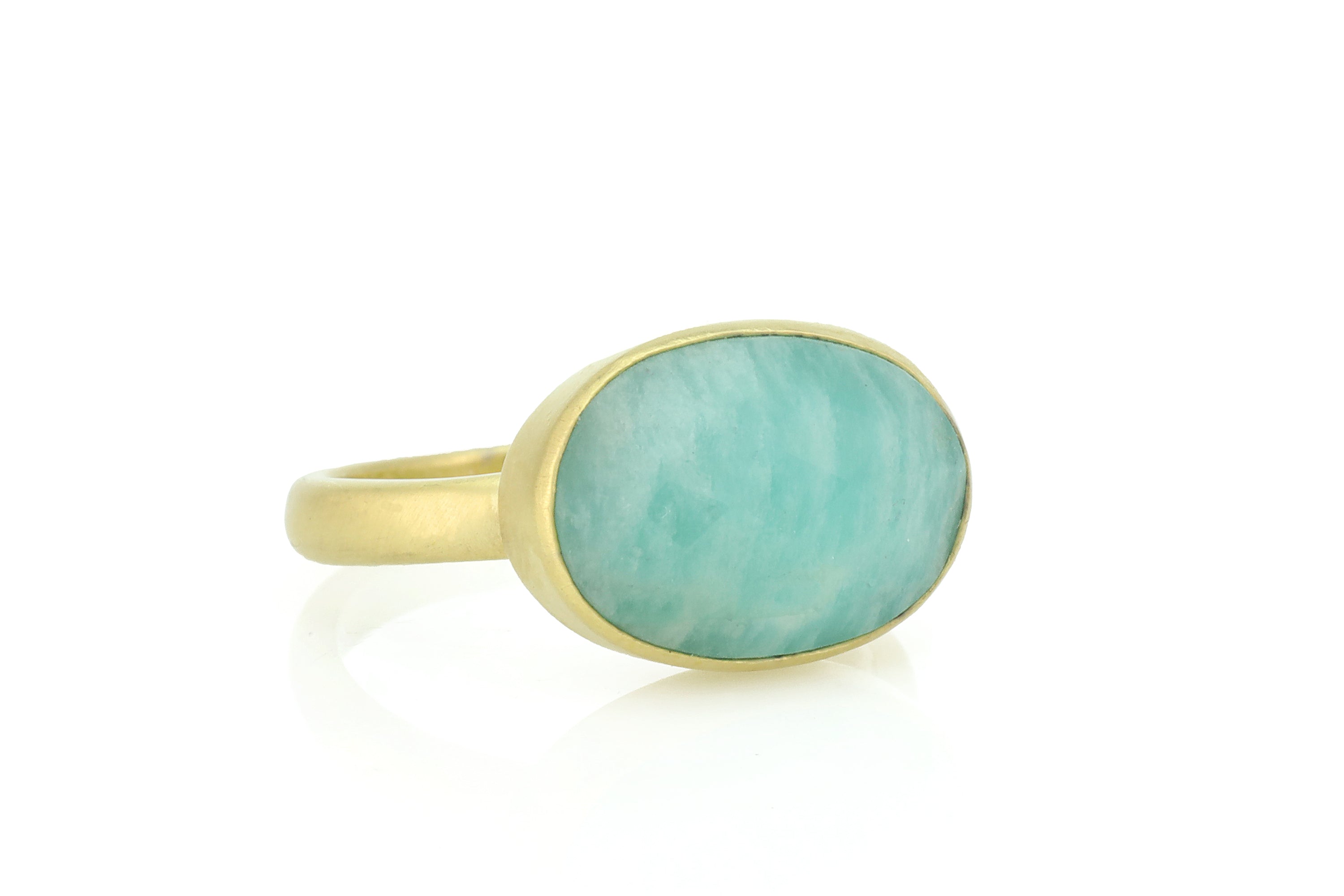 Bezel Set Oval Amazonite Gold Filled Ring Rings Anemone Limited