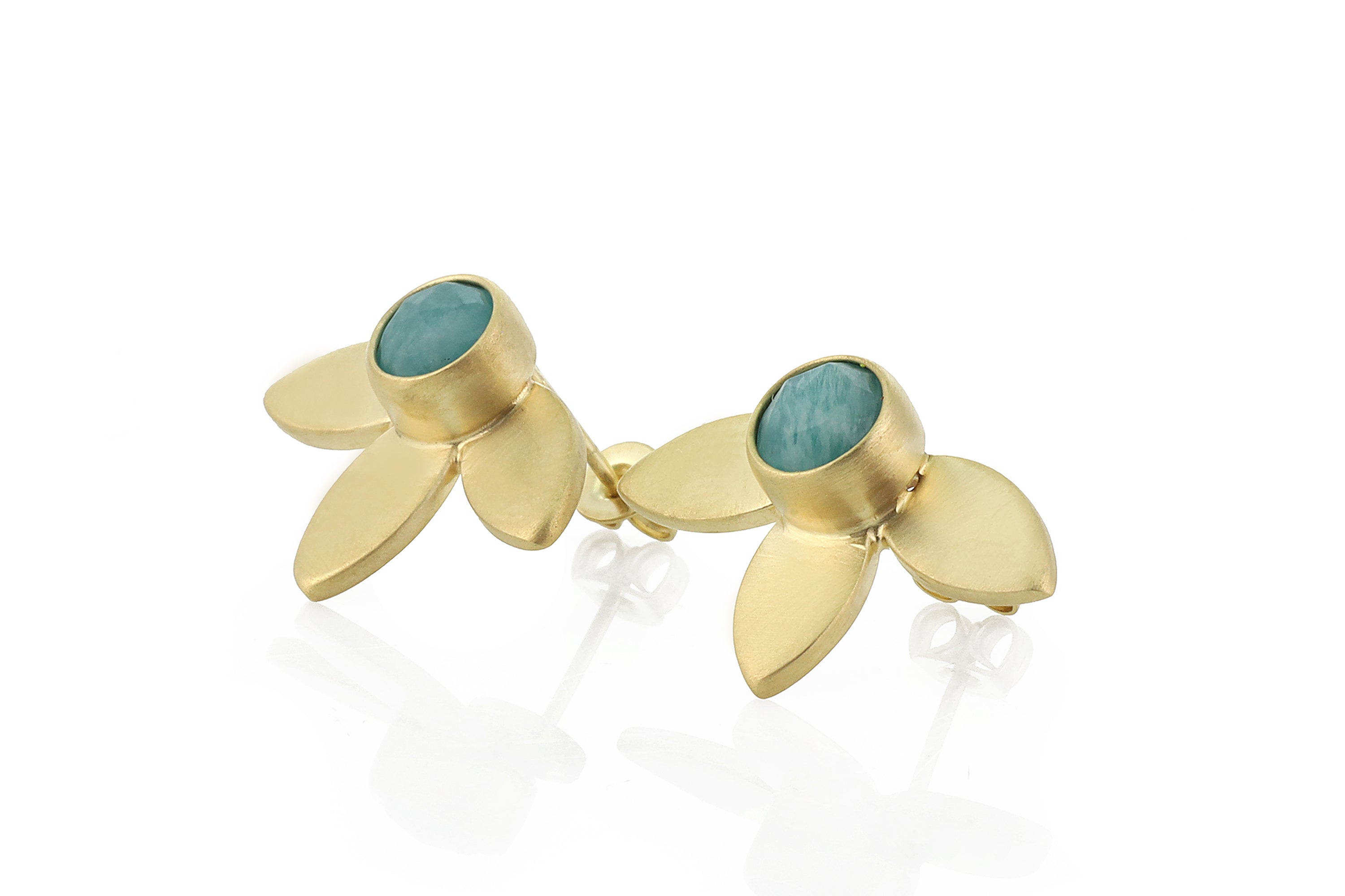 Flower Inspirational Gold Amazonite Earrings Earrings Anemone Limited
