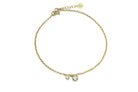 Minimalist Gold Anklet with Cubic Zirconia Charms Anklet Anemone Unique
