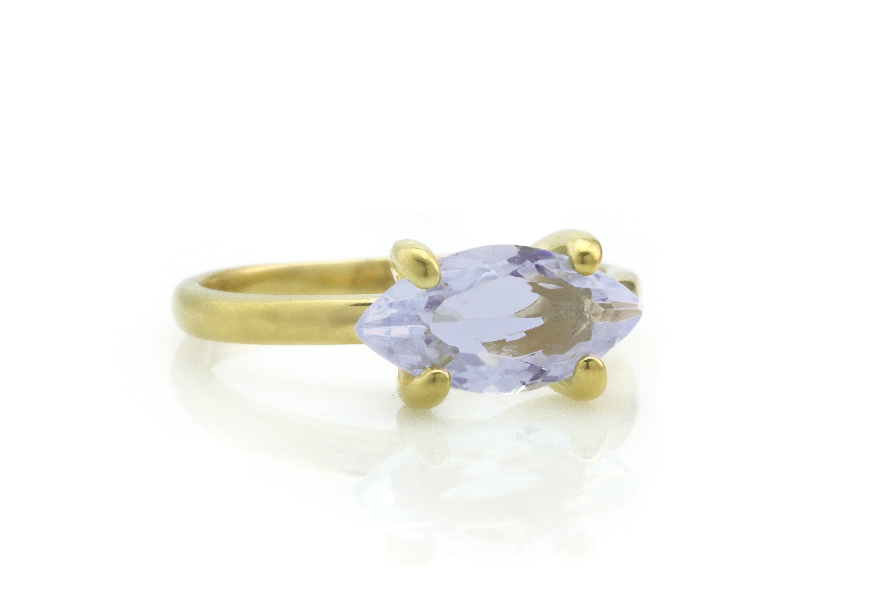 Gold Tanzanite Marquise Cut Solitaire Gemstone Ring Rings Anemone Unique