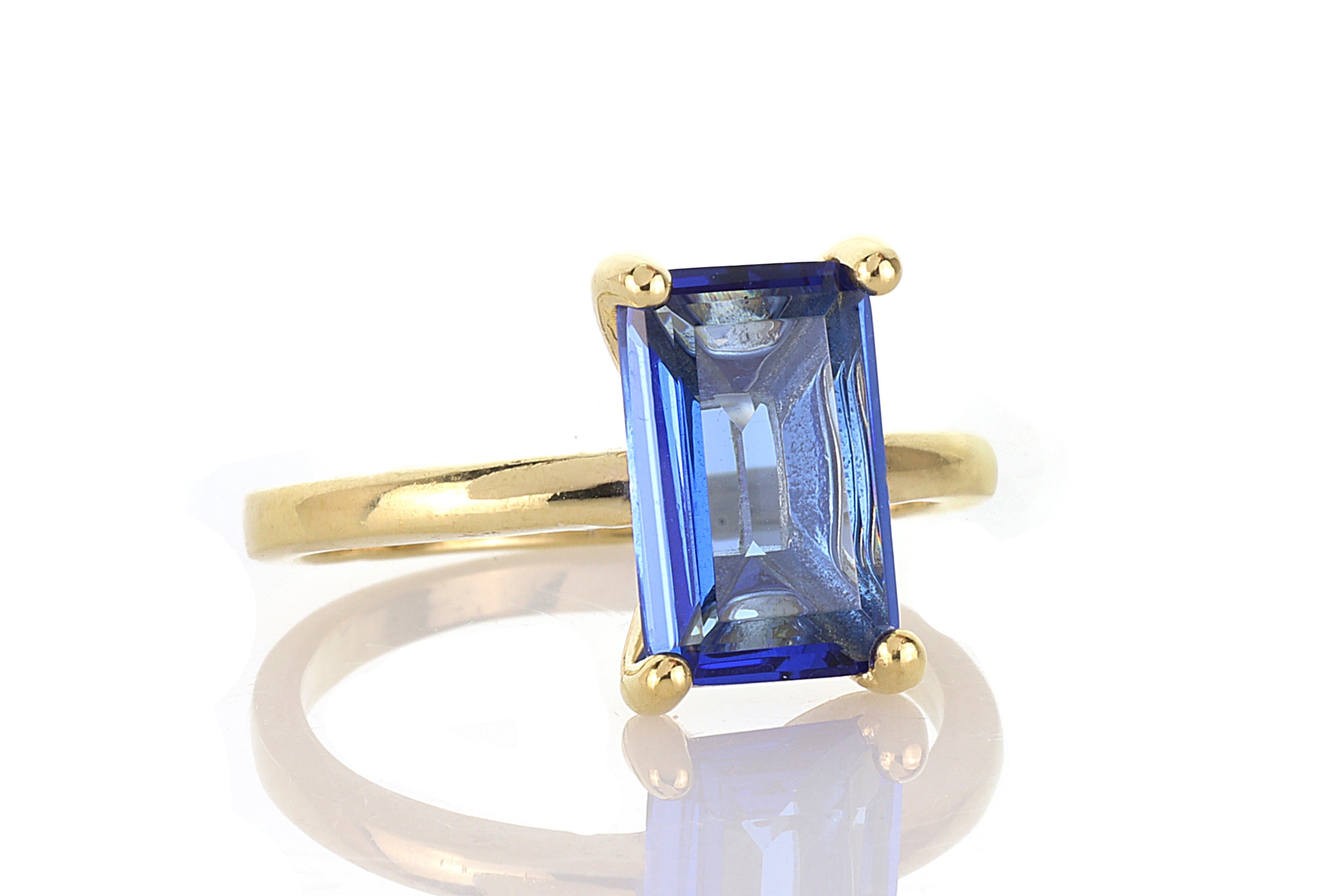 Sapphire Sterling Silver Rectangle Ring Rings Anemone Unique