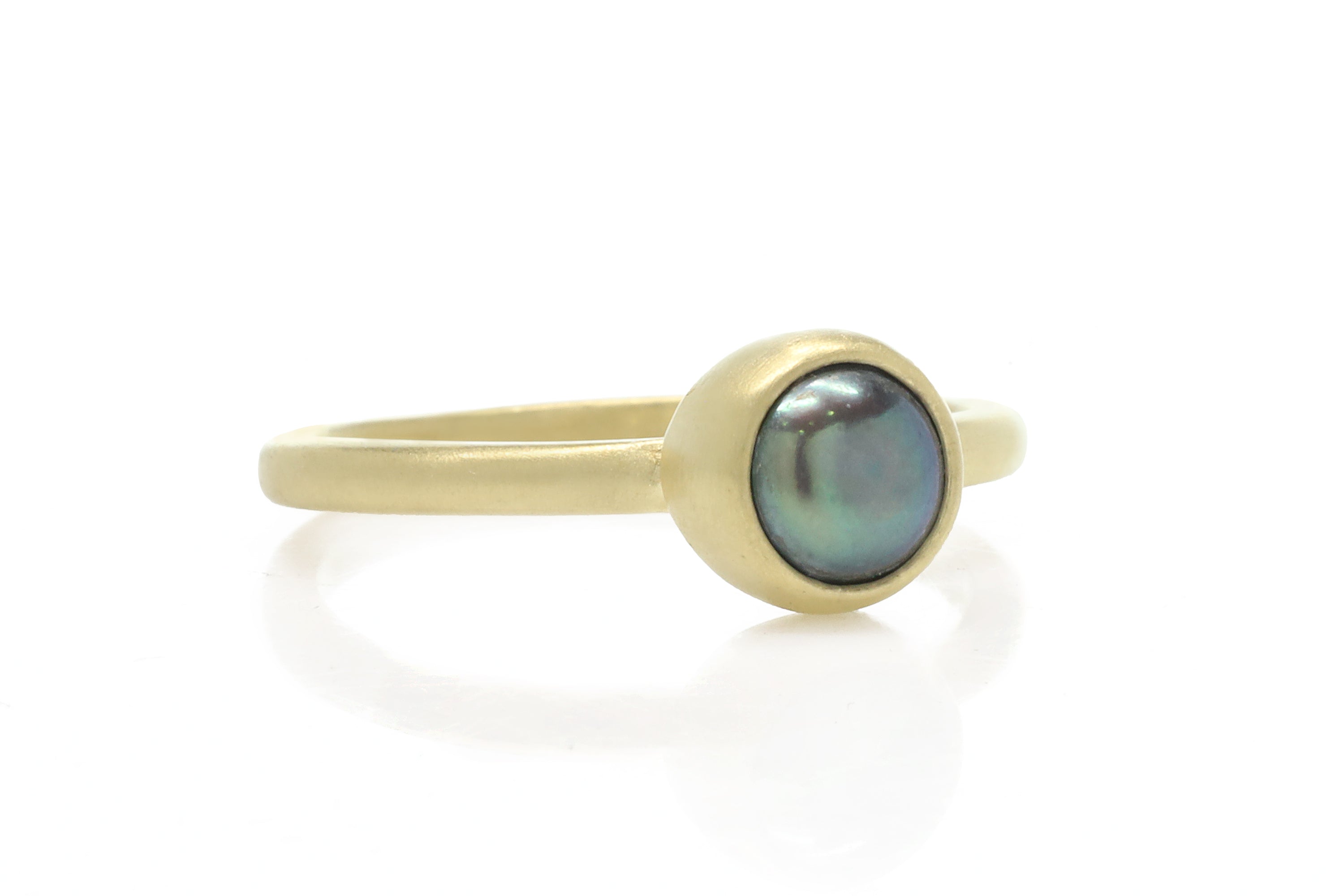 Black Pearl Bezel 14k Gold Ring Rings Anemone Limited