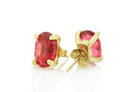 Pink Tourmaline Oval Cut Gold Stud Earrings Earrings Anemone Unique