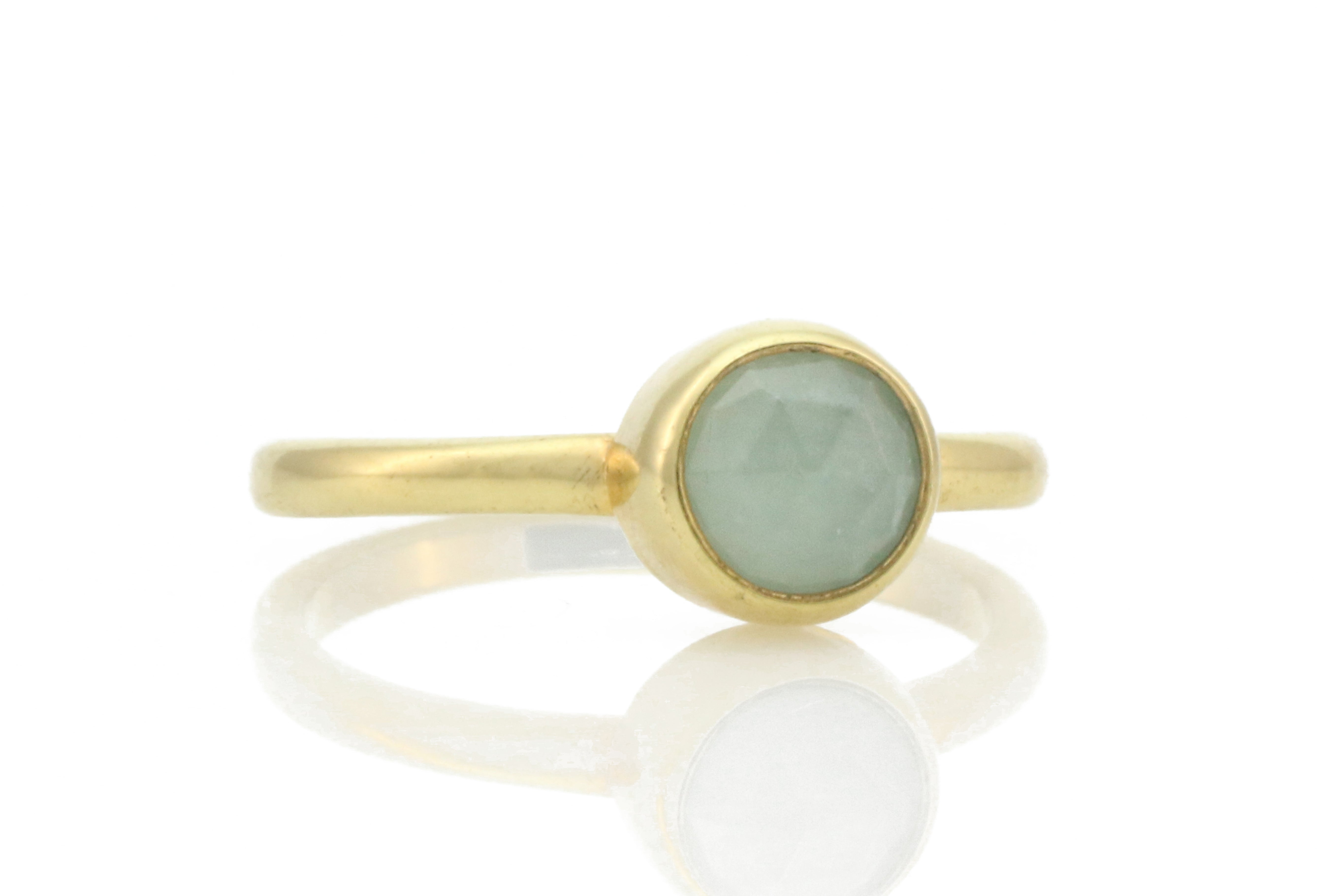 Stackable Aquamarine Bezel Set Gold Ring Rings Anemone Limited