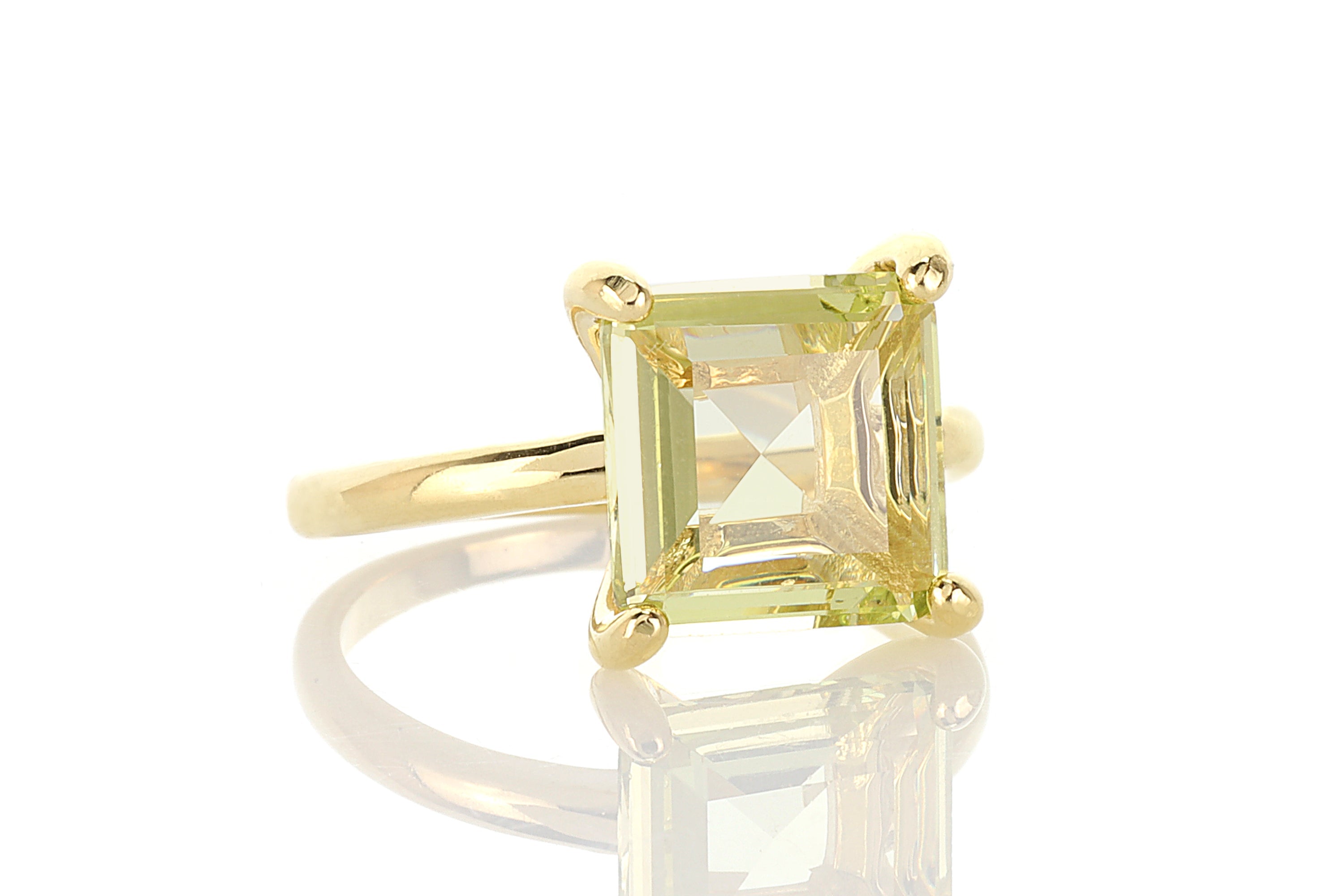 Handmade Lemon Quartz Ring in 925 Sterling Silver Rings Anemone Unique