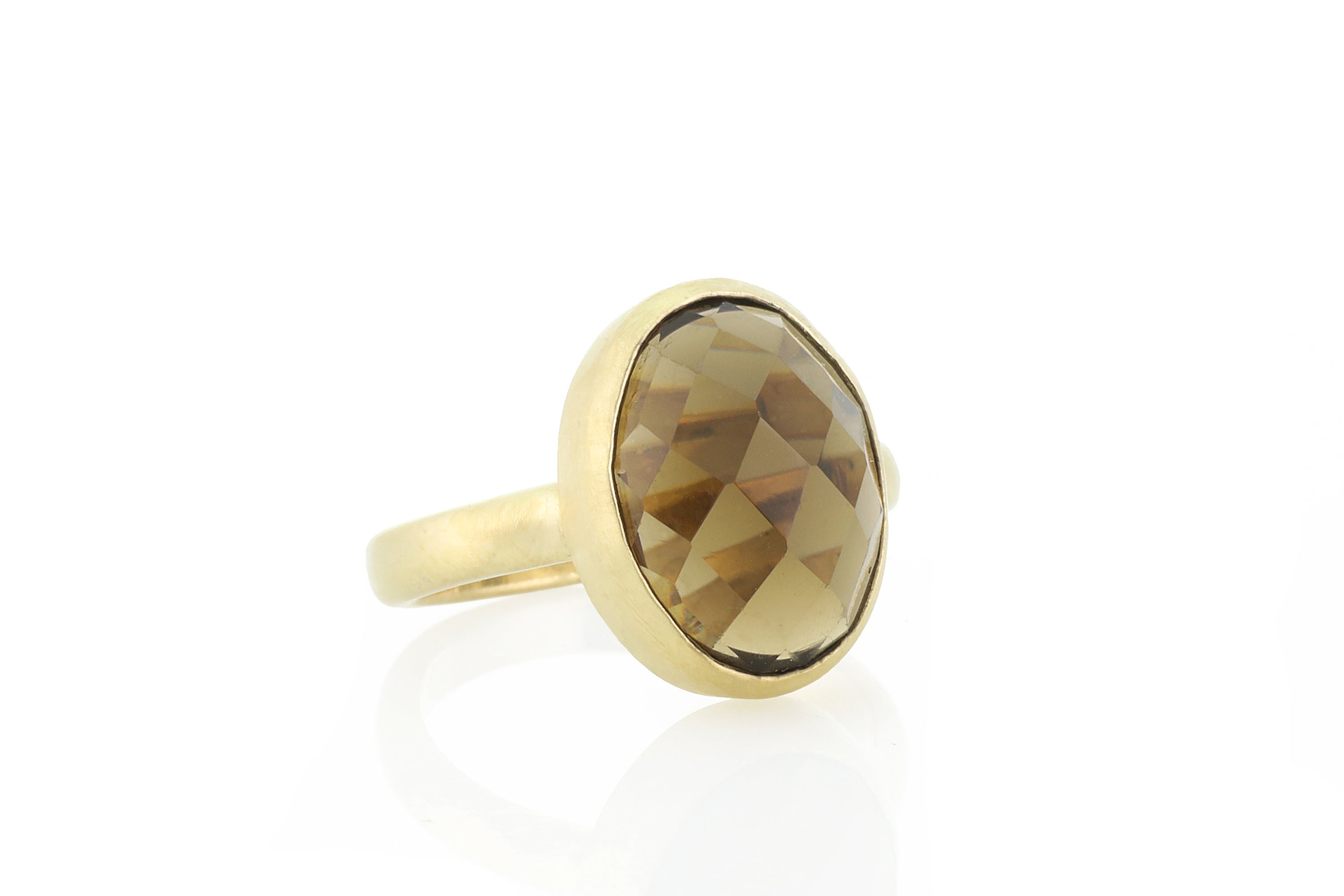 Smoky Quartz Oval Gold Filled Bezel Ring Rings Anemone Limited