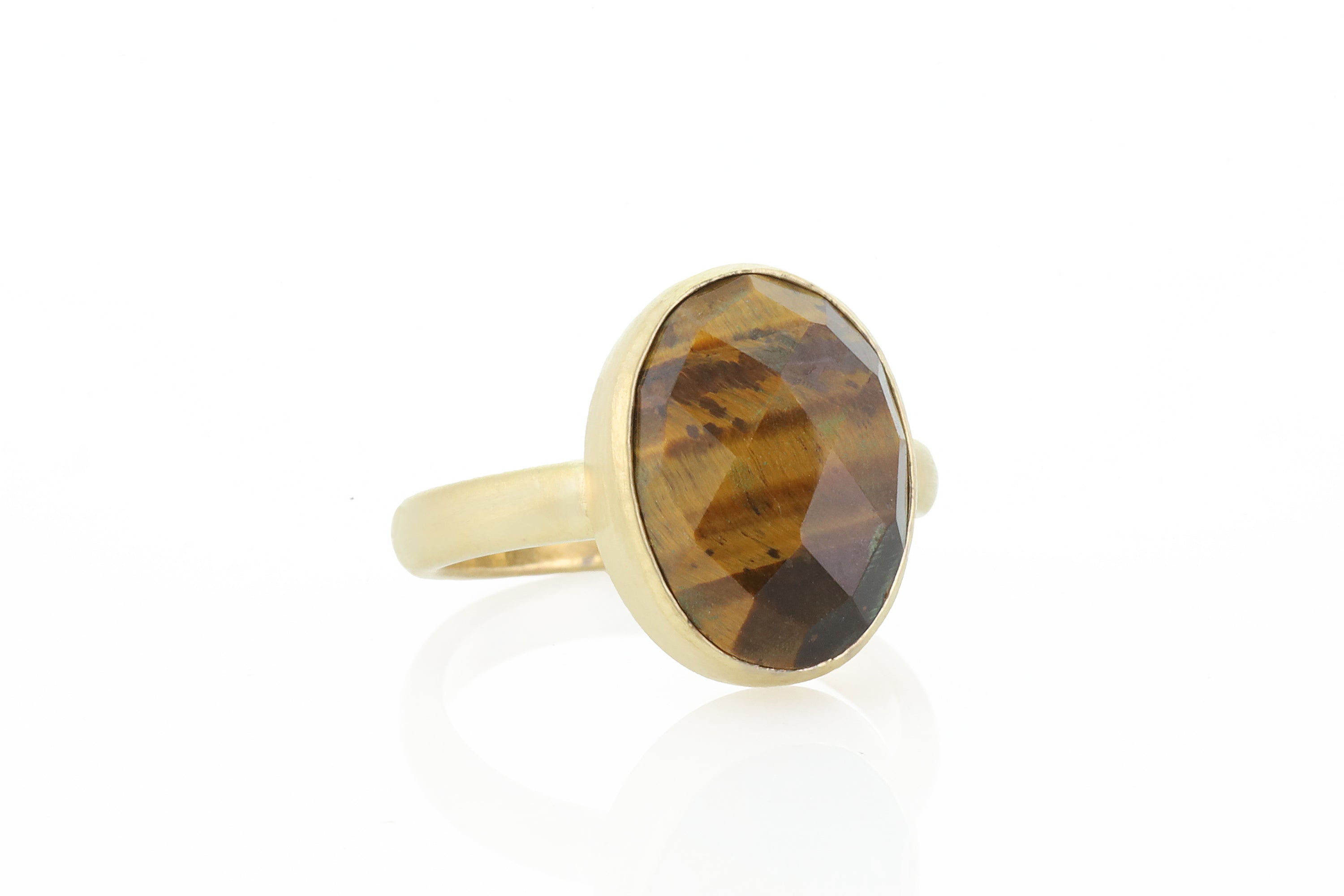 Gold Tiger Eye Bezel Set Ring Rings Anemone Limited