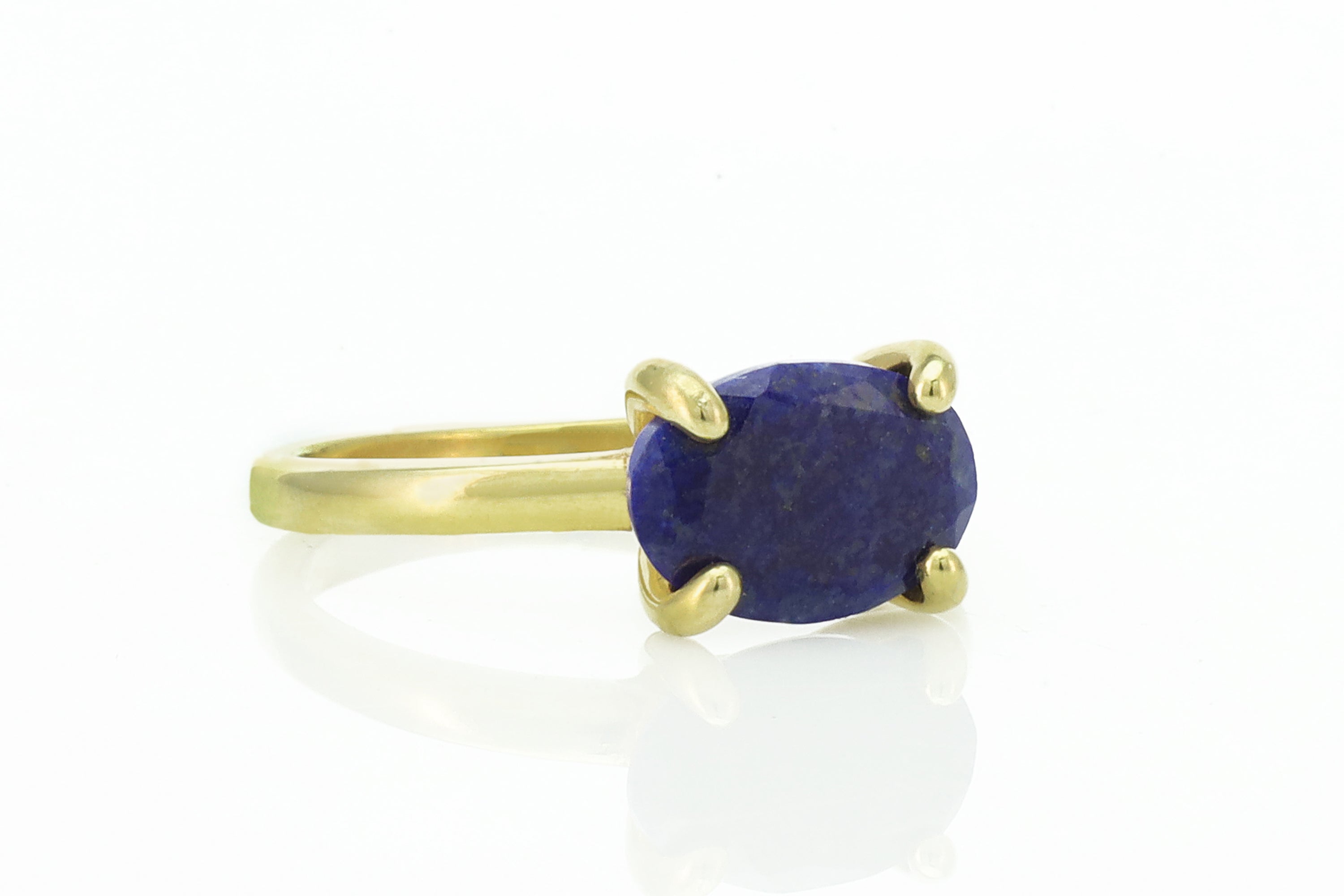 Handmade 18k Gold Lapis Lazuli Ring Rings Anemone Unique