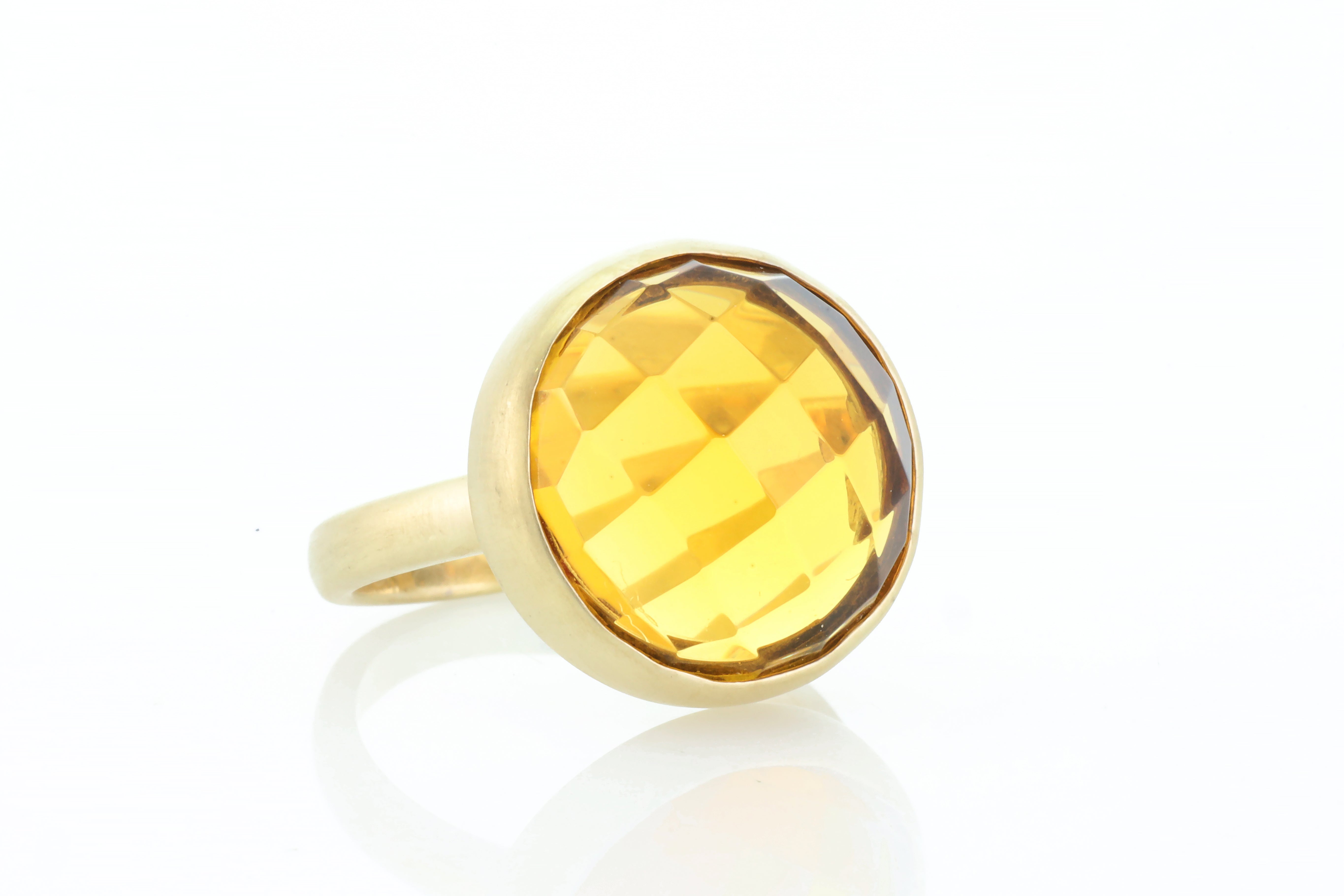 18k Gold Citrine Bezel Ring Rings Anemone Limited