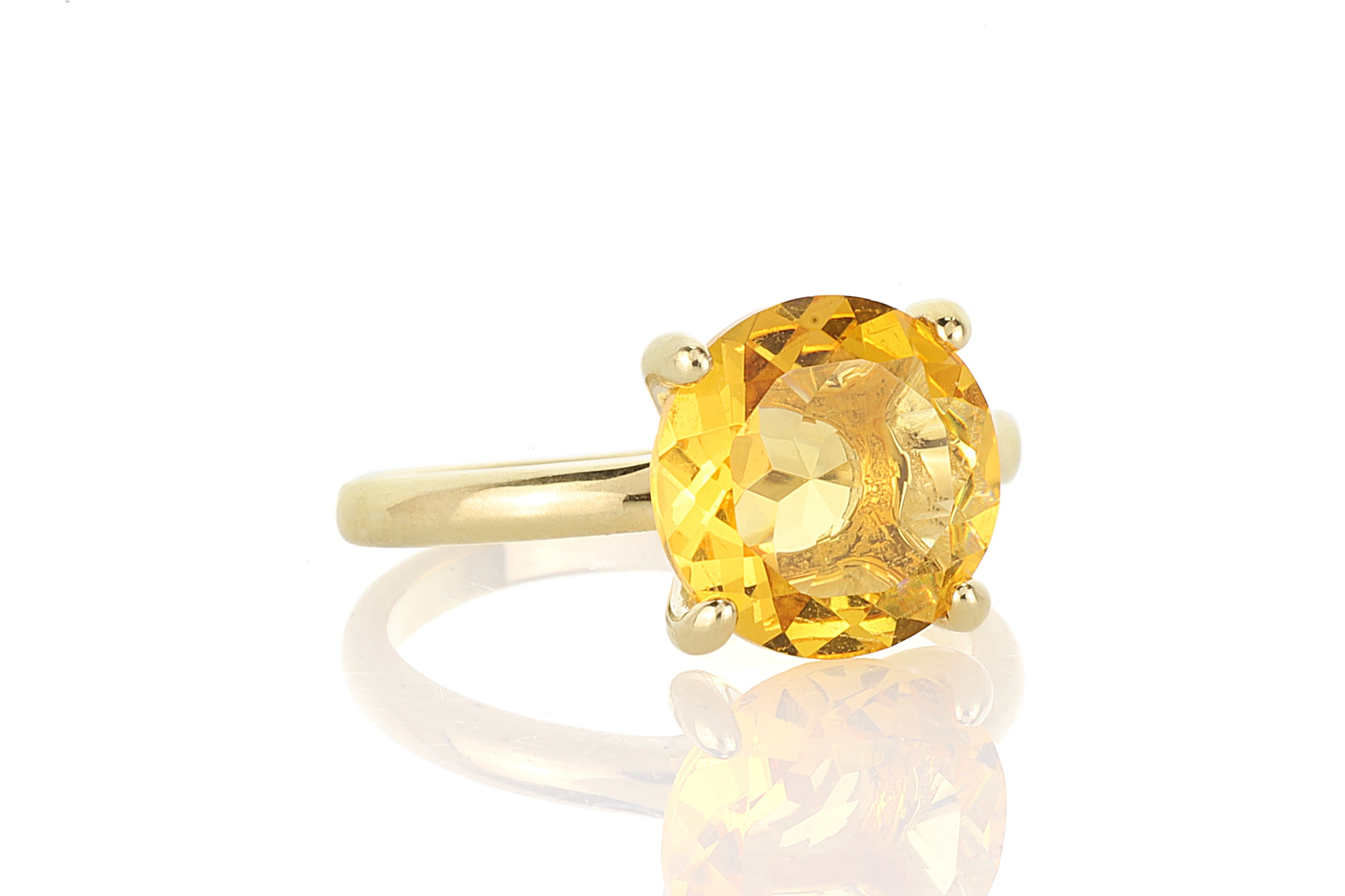 Elegant Citrine 14k Gold Ring Rings Anemone Unique