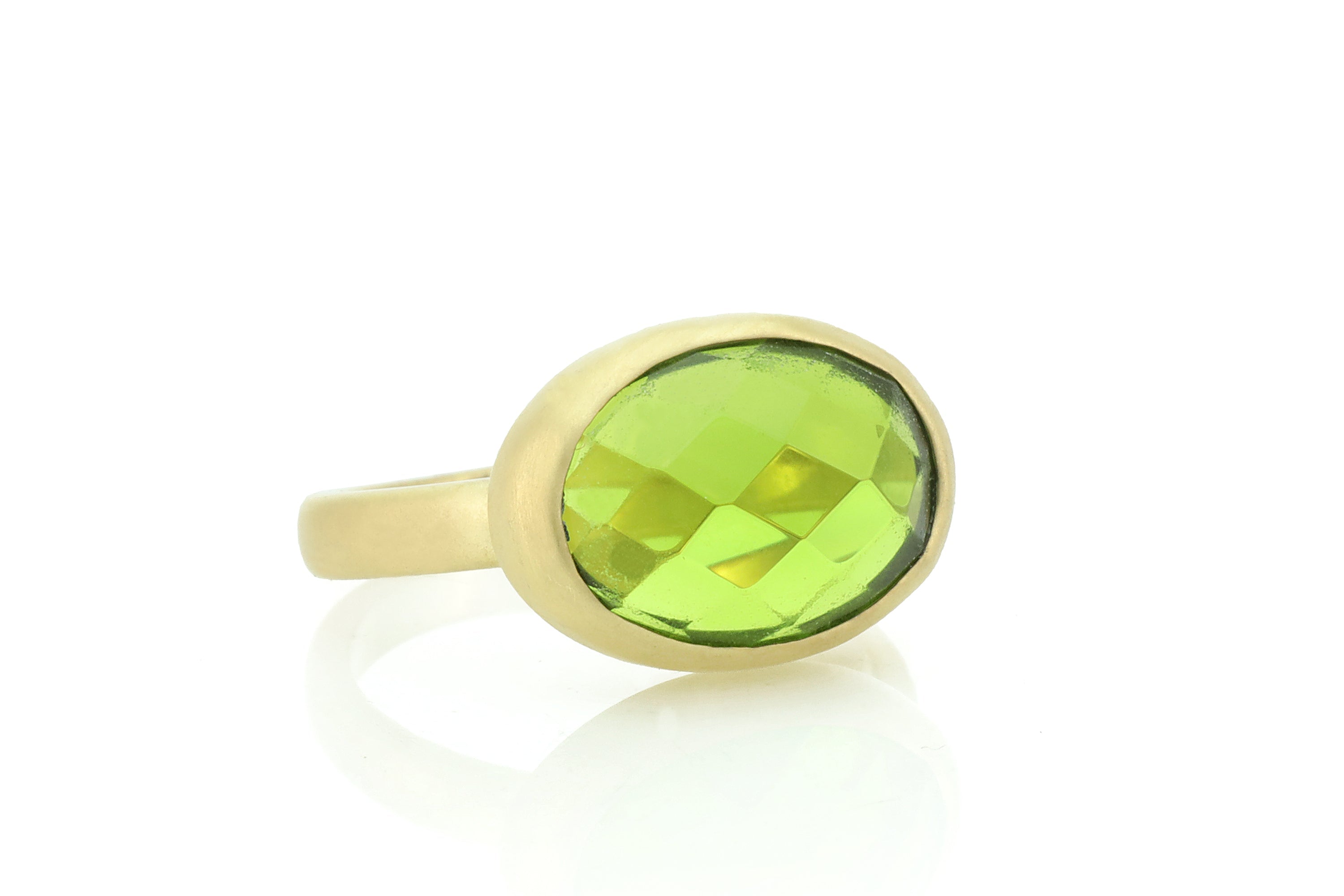 Bezel Set Oval Peridot Gold Filled Ring Rings Anemone Limited