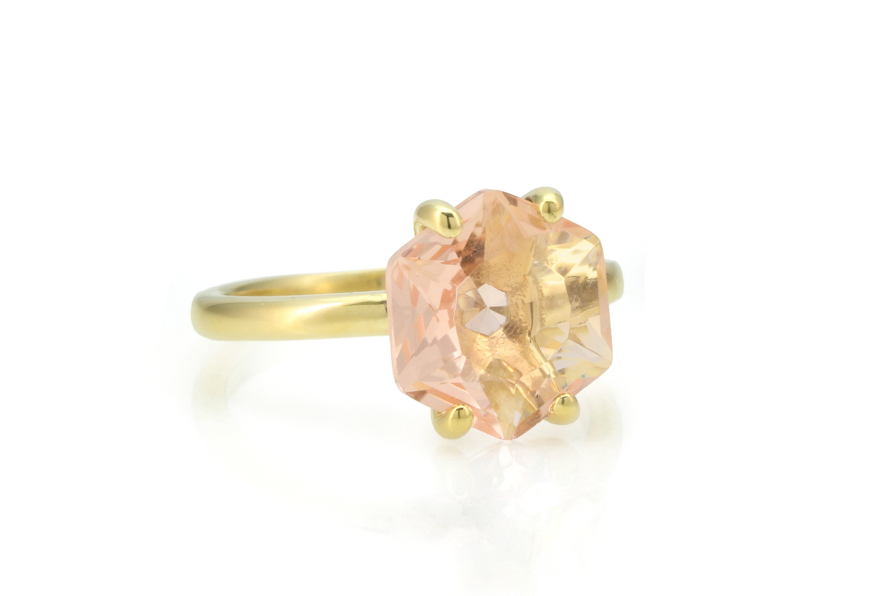 Adorable Morganite Engagement Ring in Gold Rings Anemone Unique