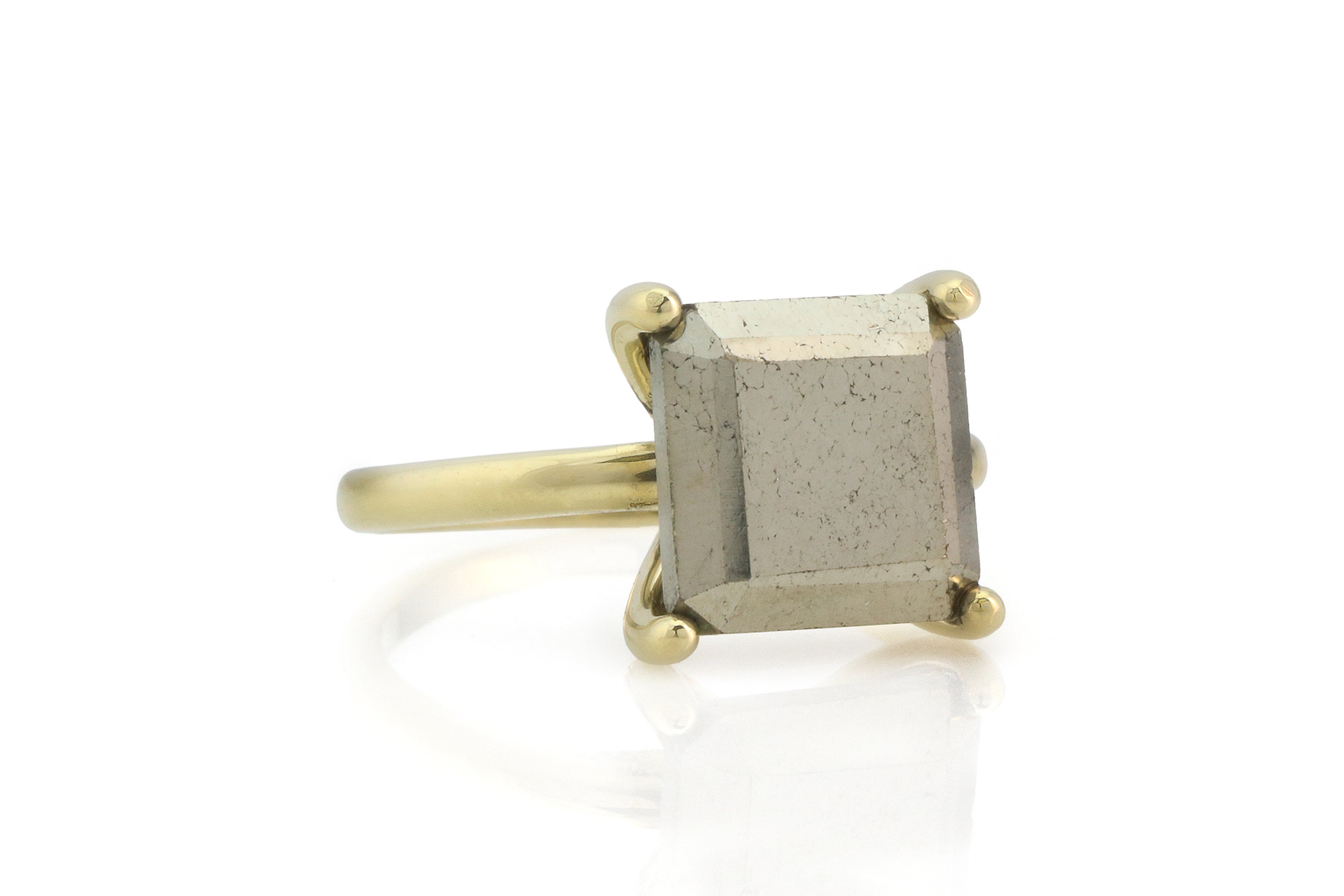 Pyrite Cocktail Ring in Silver Rings Anemone Unique