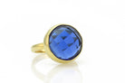 Large Bezel Set Blue Sapphire Statement 14k Gold Ring Rings Anemone Limited