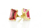 Tourmaline Rectangle Gold Stud Earrings Earrings Anemone Unique