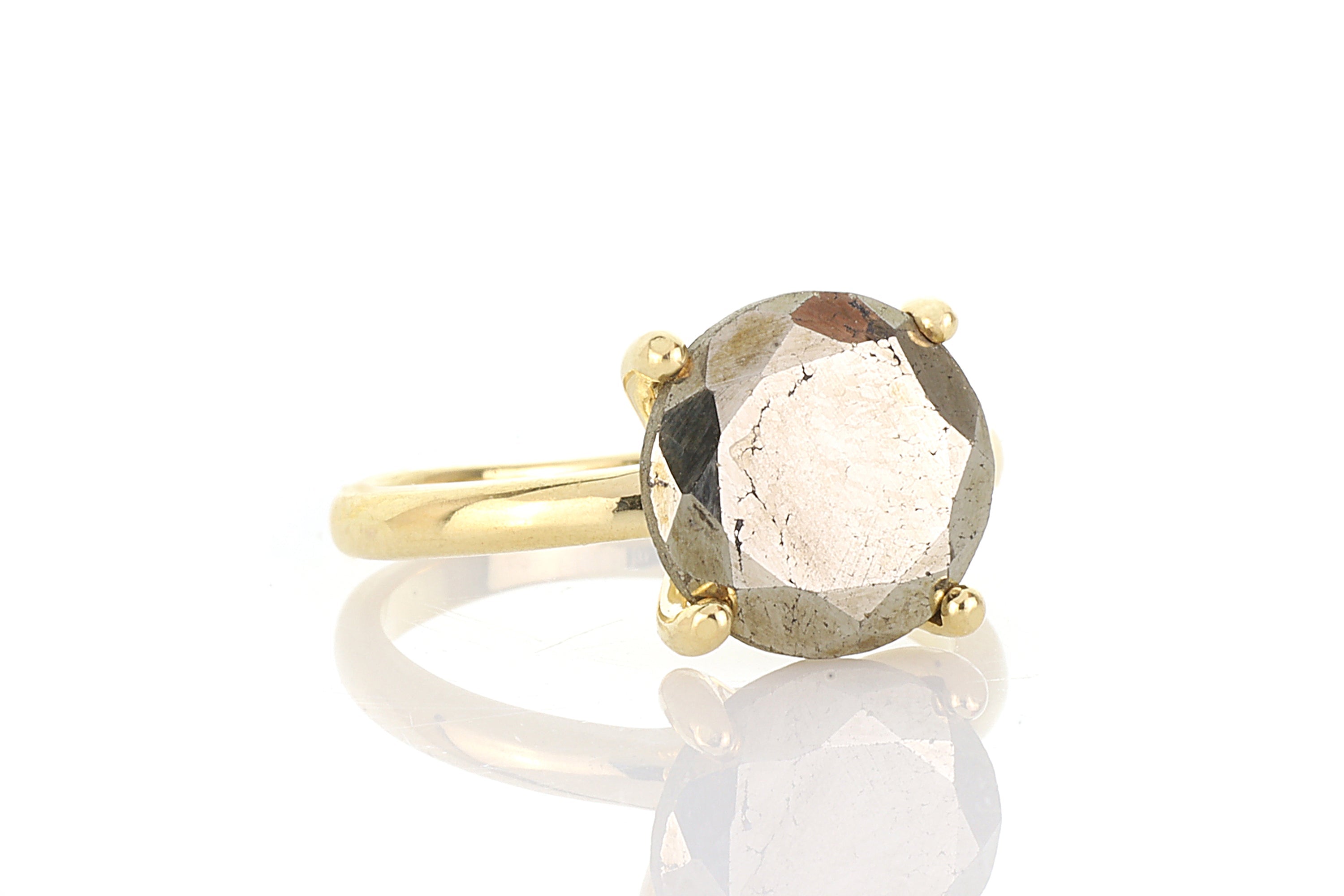 Raw Wild Pyrite Solitaire Gemstone Ring Rings Anemone Unique