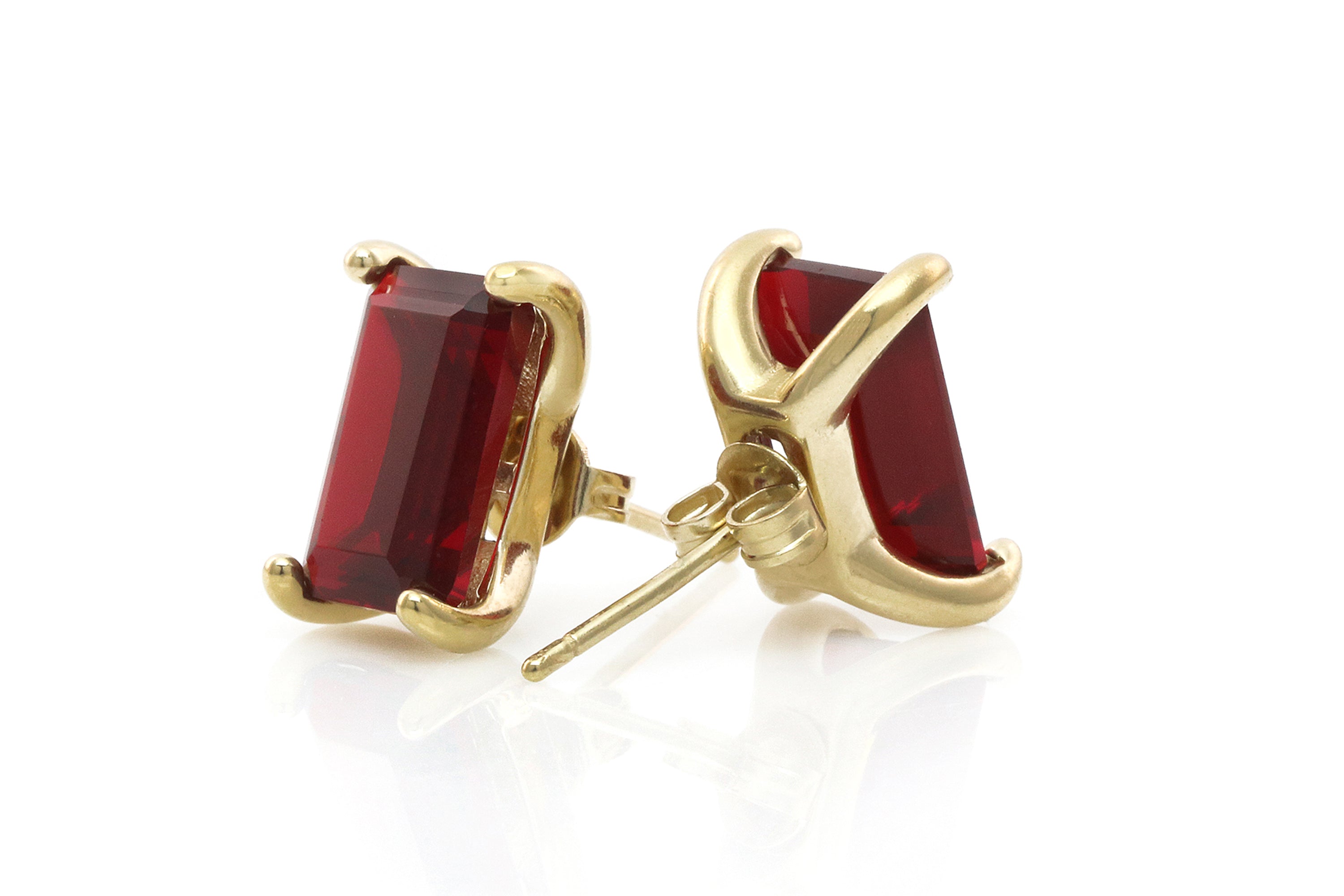Garnet Gold Stud Earrings Earrings Anemone Unique