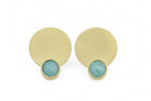 Gold Amazonite Bezel Set Gold Stud Earrings Earrings Anemone Limited