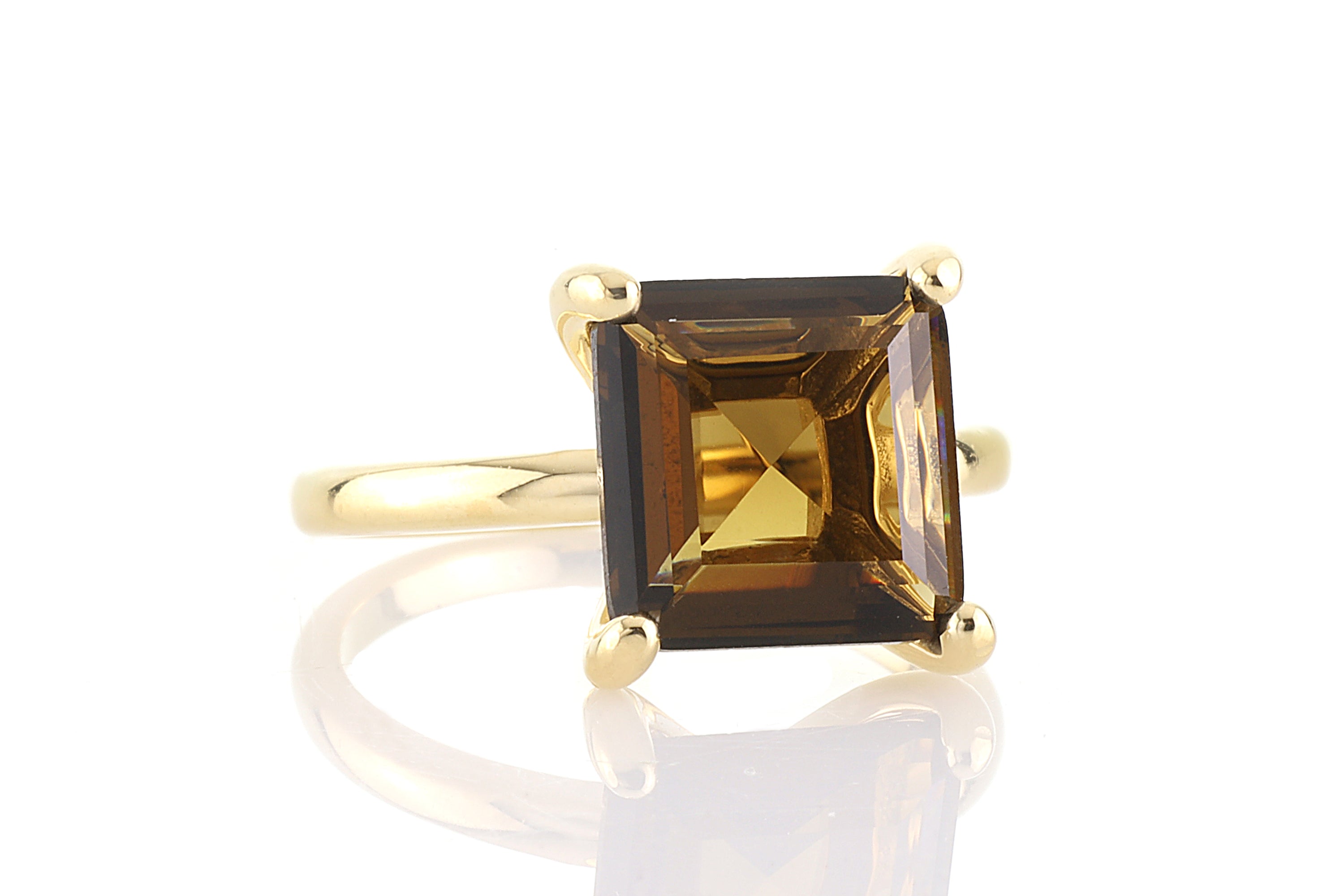 Unique Vintage 14K Gold Smoky Quartz Ring Rings Anemone Unique