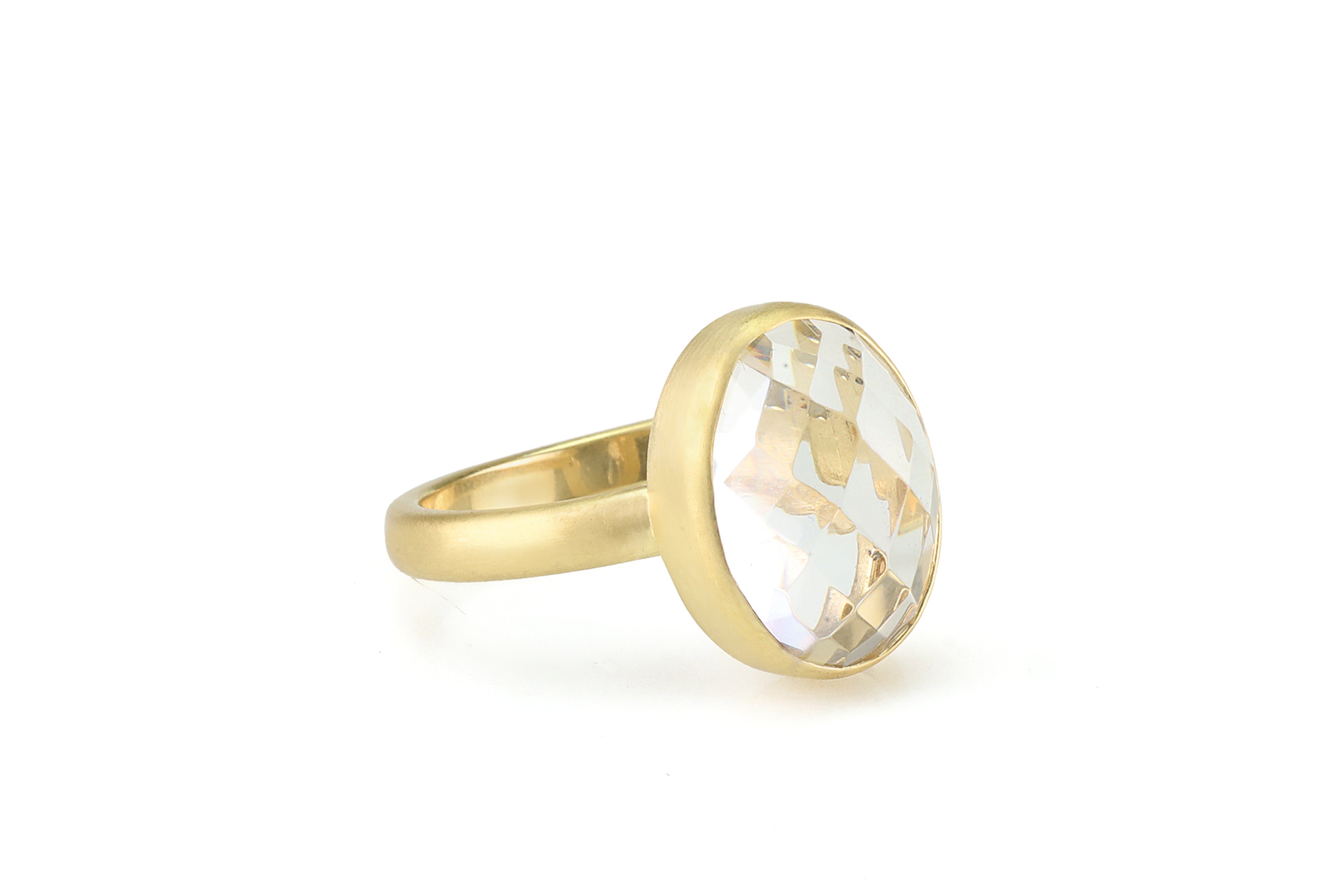 Crystal Quartz Oval Gemstone Gold Ring Rings Anemone Limited