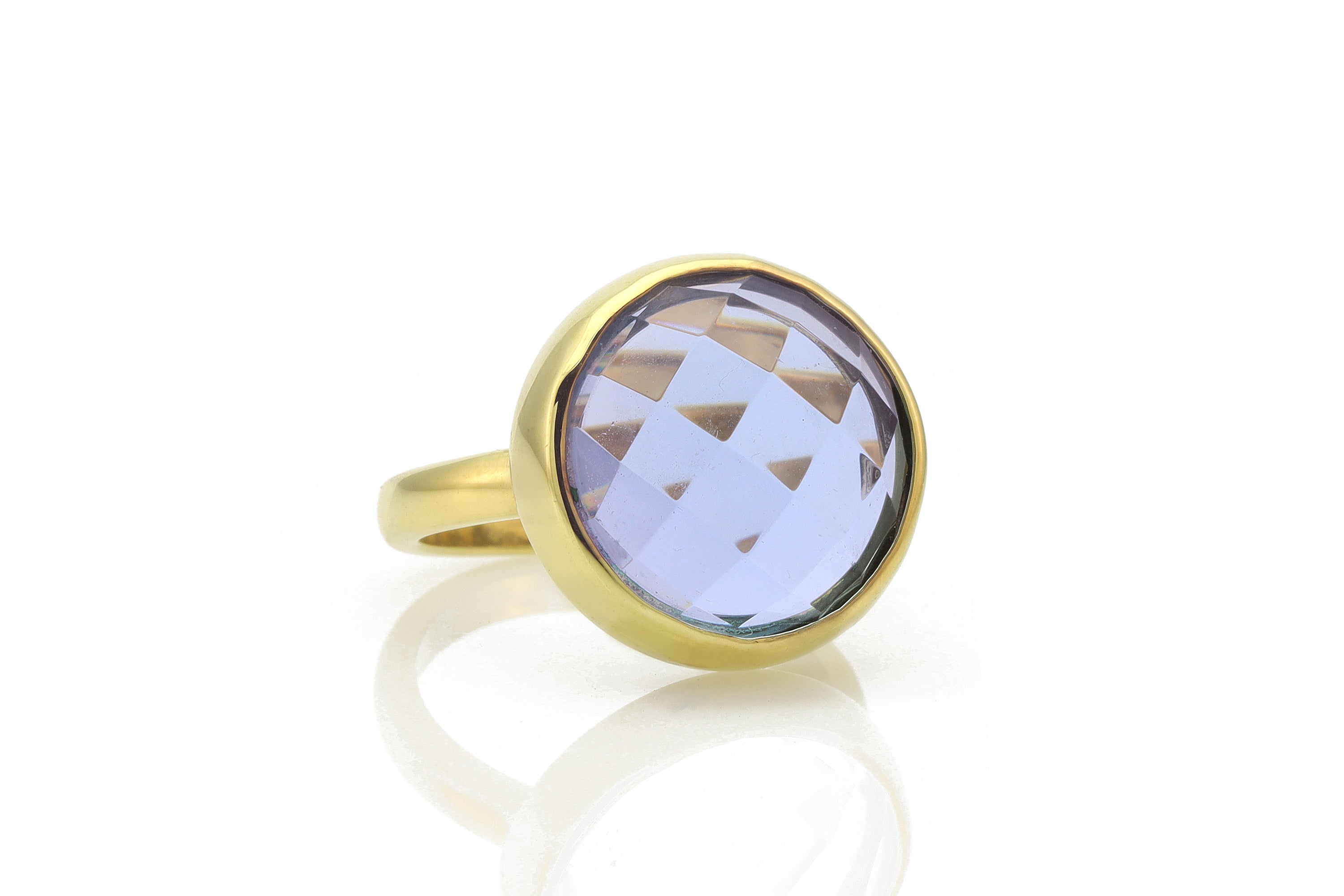 Tanzanite Gemstone Bezel Set Round Gold Filled Ring Rings Anemone Limited