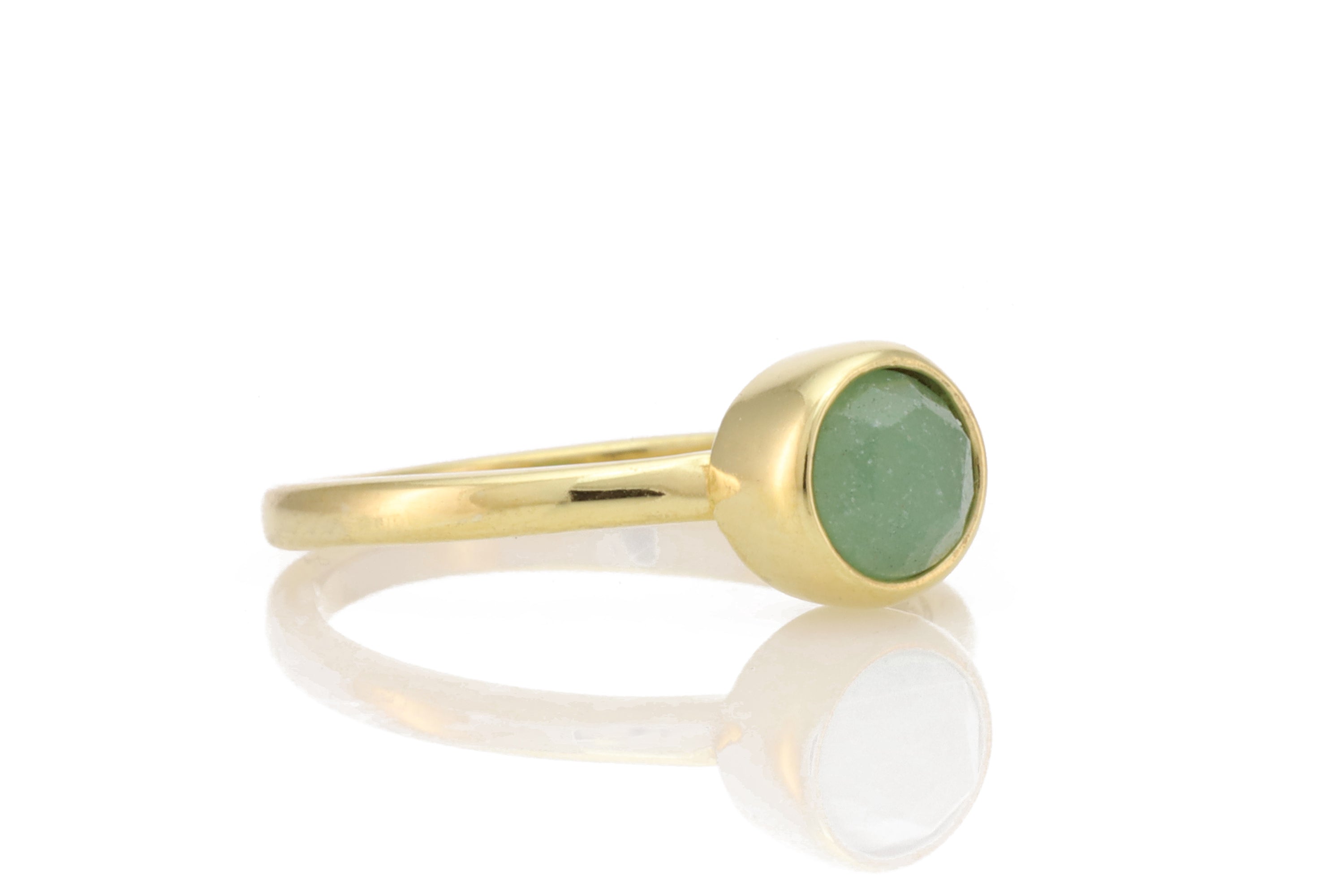 Green Aventurine Gemstone Stacking Ring in Gold Filled Rings Anemone Limited