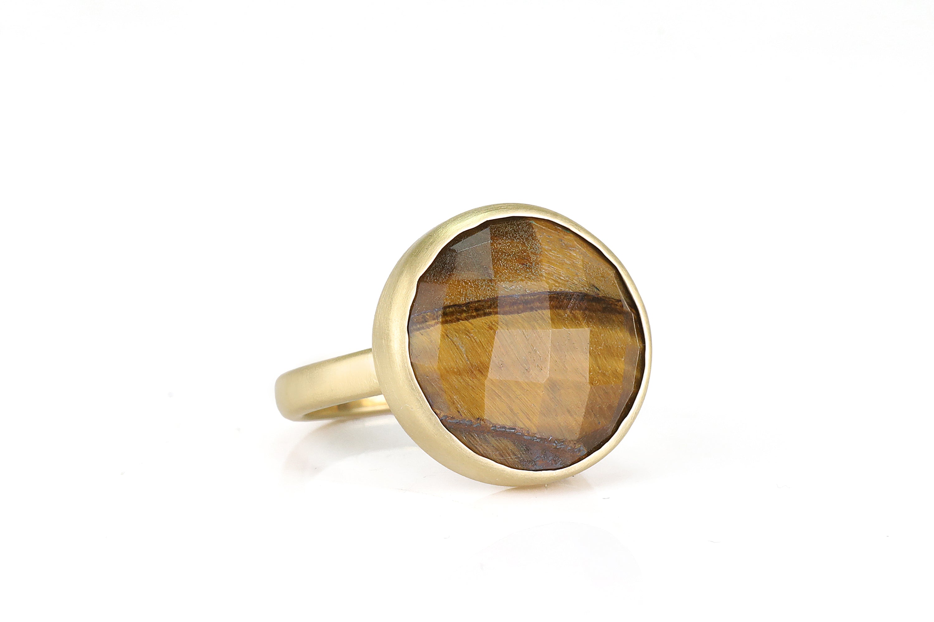 Large Tiger Eye Gold Statement Ring Rings Anemone Limited