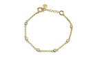 Minimalist Gold Chain Bracelet with Cubic Zirconia Charms Bracelets Anemone Unique