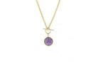 Toggle Clasp Necklace with Round Bezel Set Amethyst Pendant necklaces Anemone Limited
