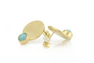 Gold Amazonite Bezel Set Gold Stud Earrings Earrings Anemone Limited