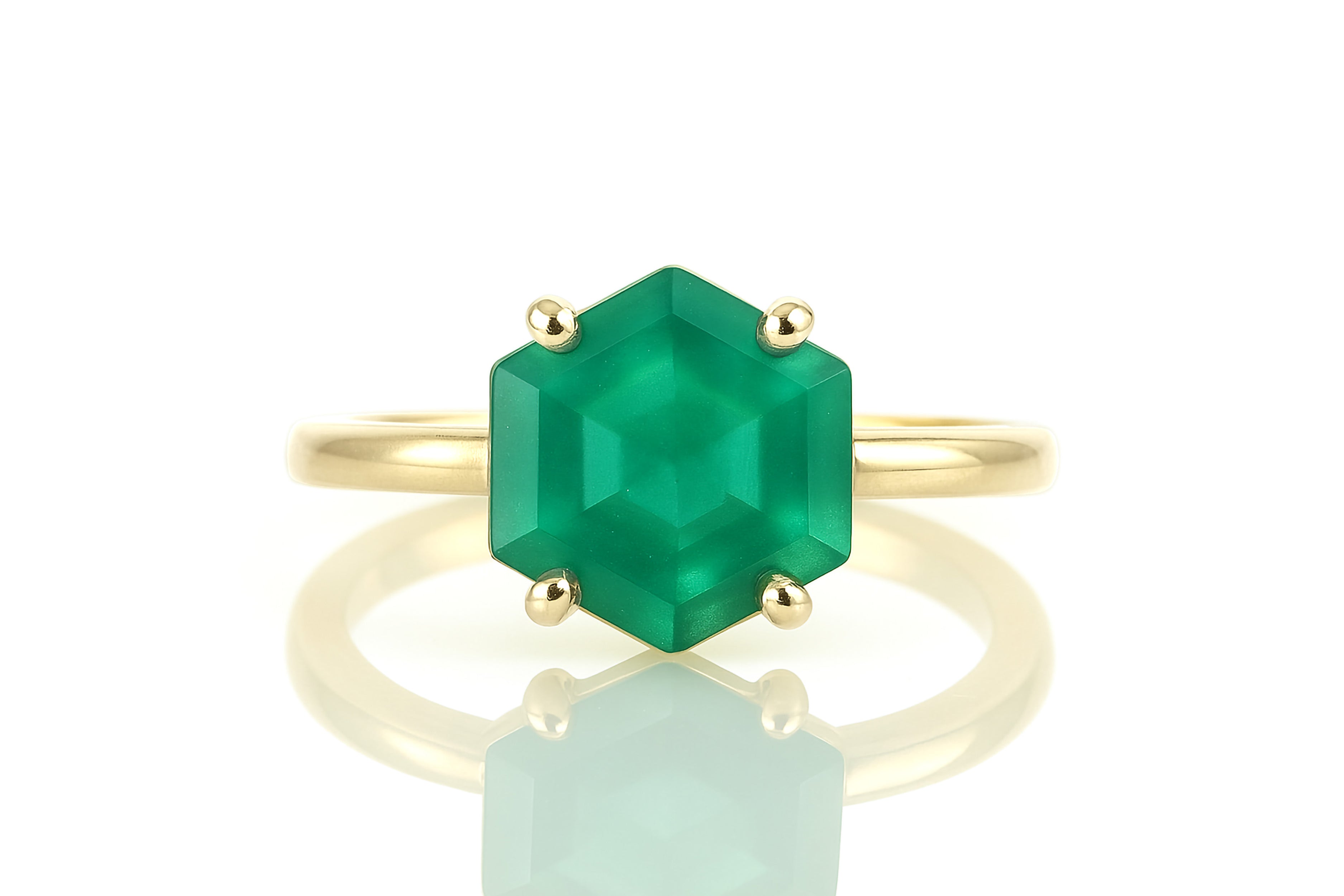 Green Onyx Gemstone Ring in Sterling Silver Rings Anemone Unique