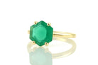 Artisan Green Emerald Gold Filled Ring Rings Anemone Unique