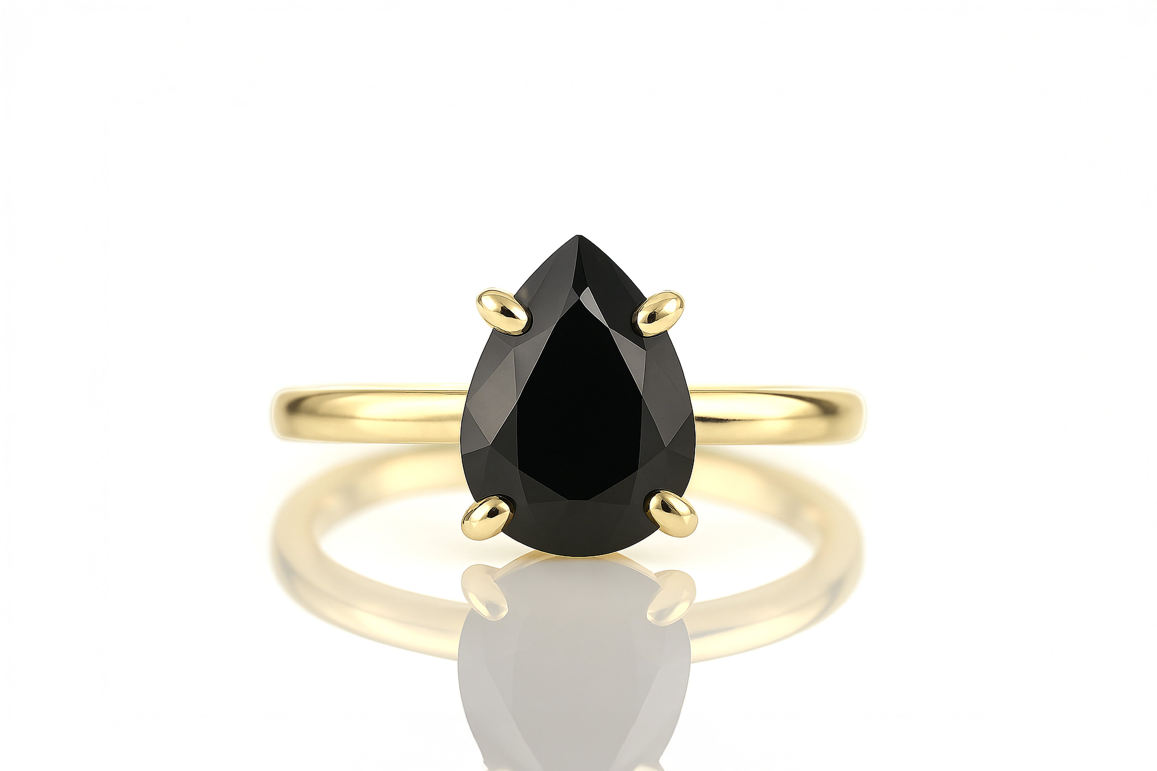 Black Onyx Rings for Women in 14k Gold Rings Anemone Jewelry