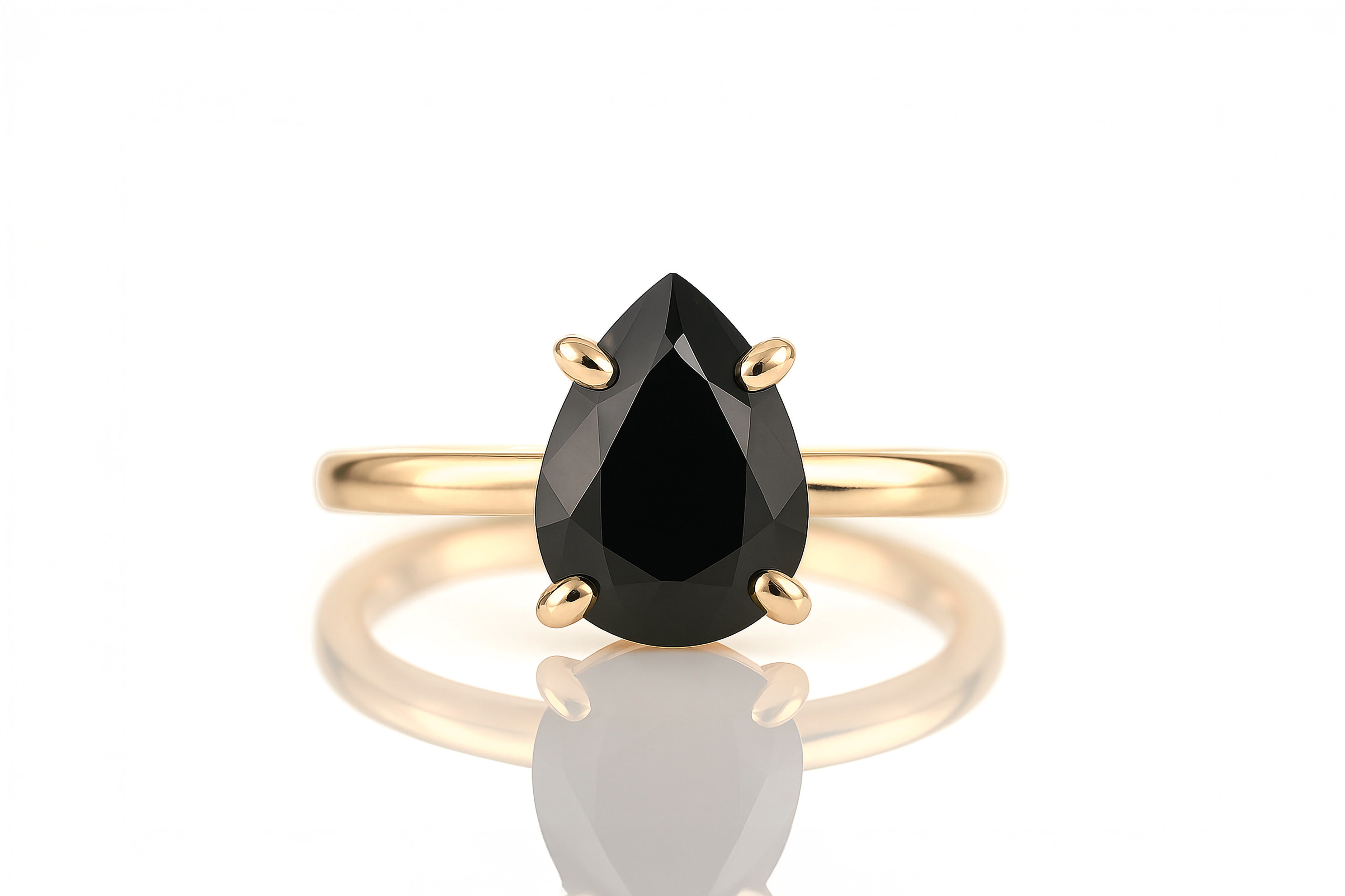 Black Onyx Gem in 925 Sterling Silver Ring Rings Anemone Unique