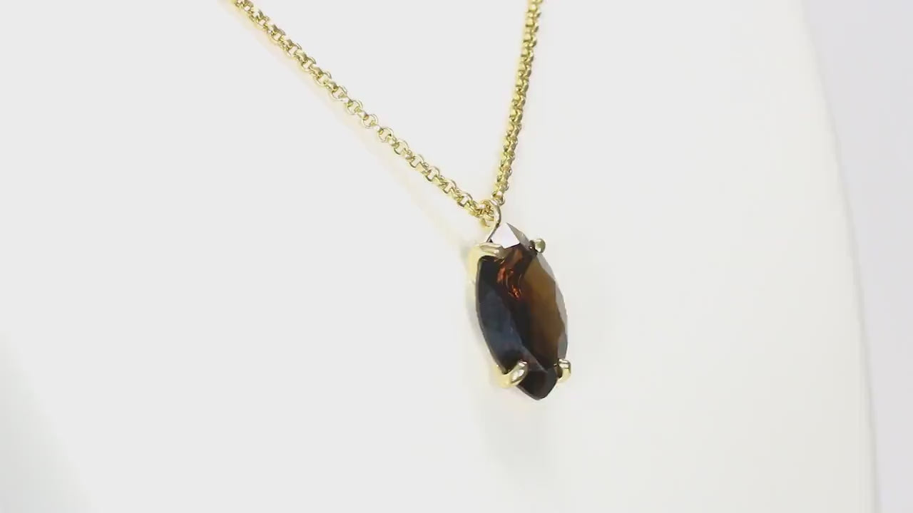 Marquise Smoky Quartz Necklace in 14k Gold necklaces Anemone Jewelry