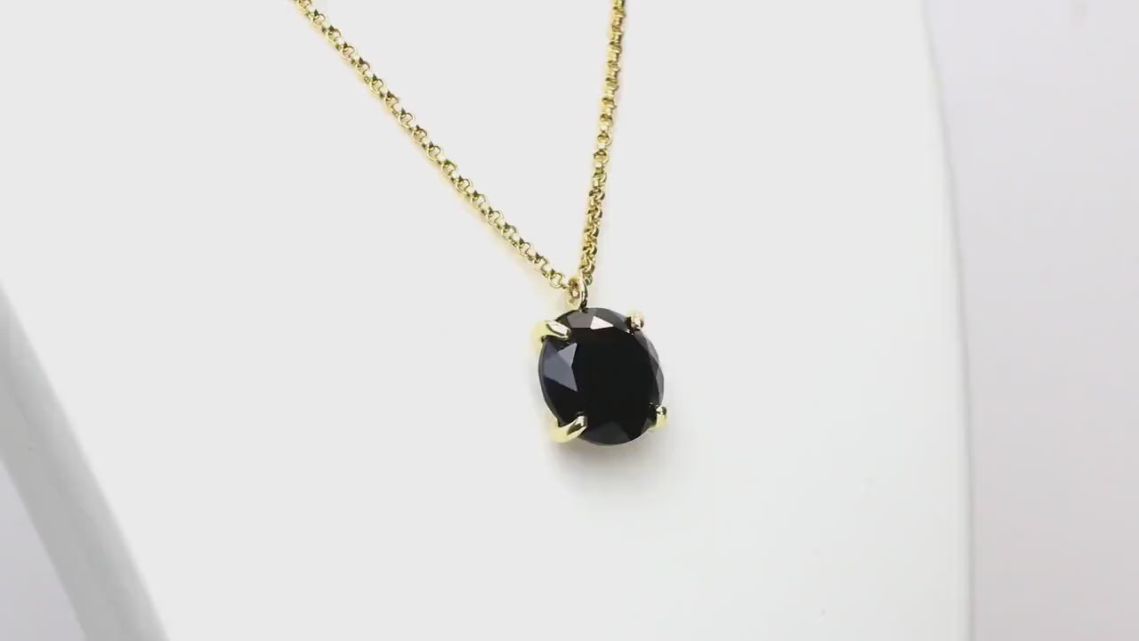 Black Onyx Necklace in 14k Gold necklaces Anemone Jewelry