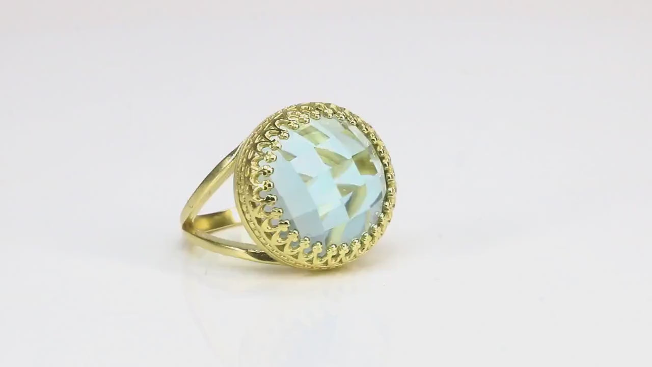 Round Topaz in 14k Gold-filled Ring Rings Anemone Jewelry