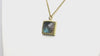 Square Labradorite Pendant Gold Necklace necklaces Anemone Jewelry