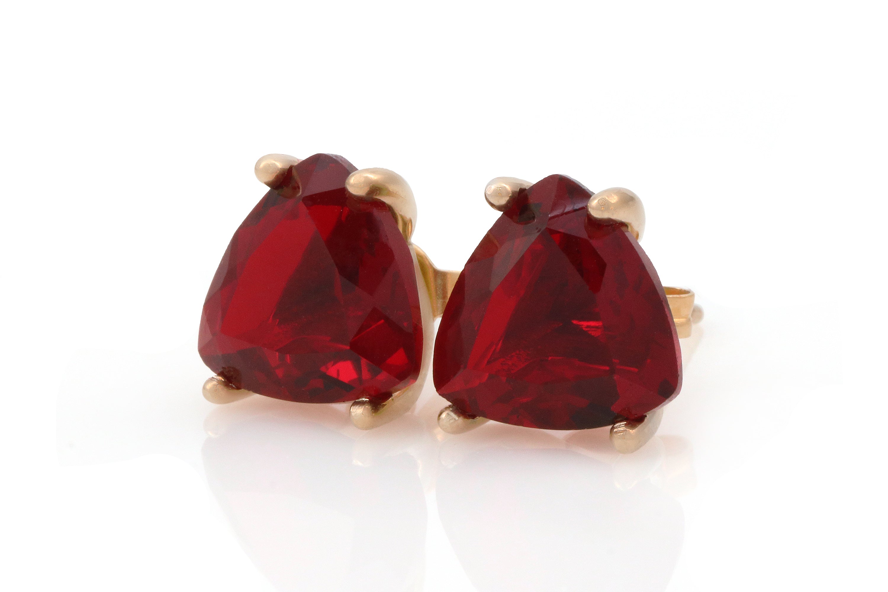 Splendid Sterling Silver Garnet Stud Earrings Earrings Anemone Unique