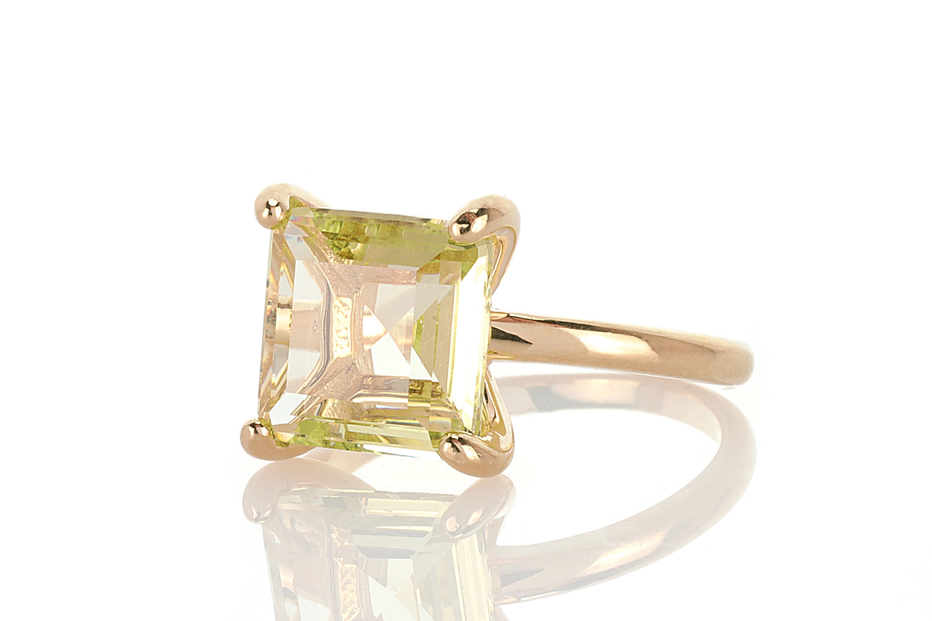 Handmade Lemon Quartz Ring in 925 Sterling Silver Rings Anemone Unique