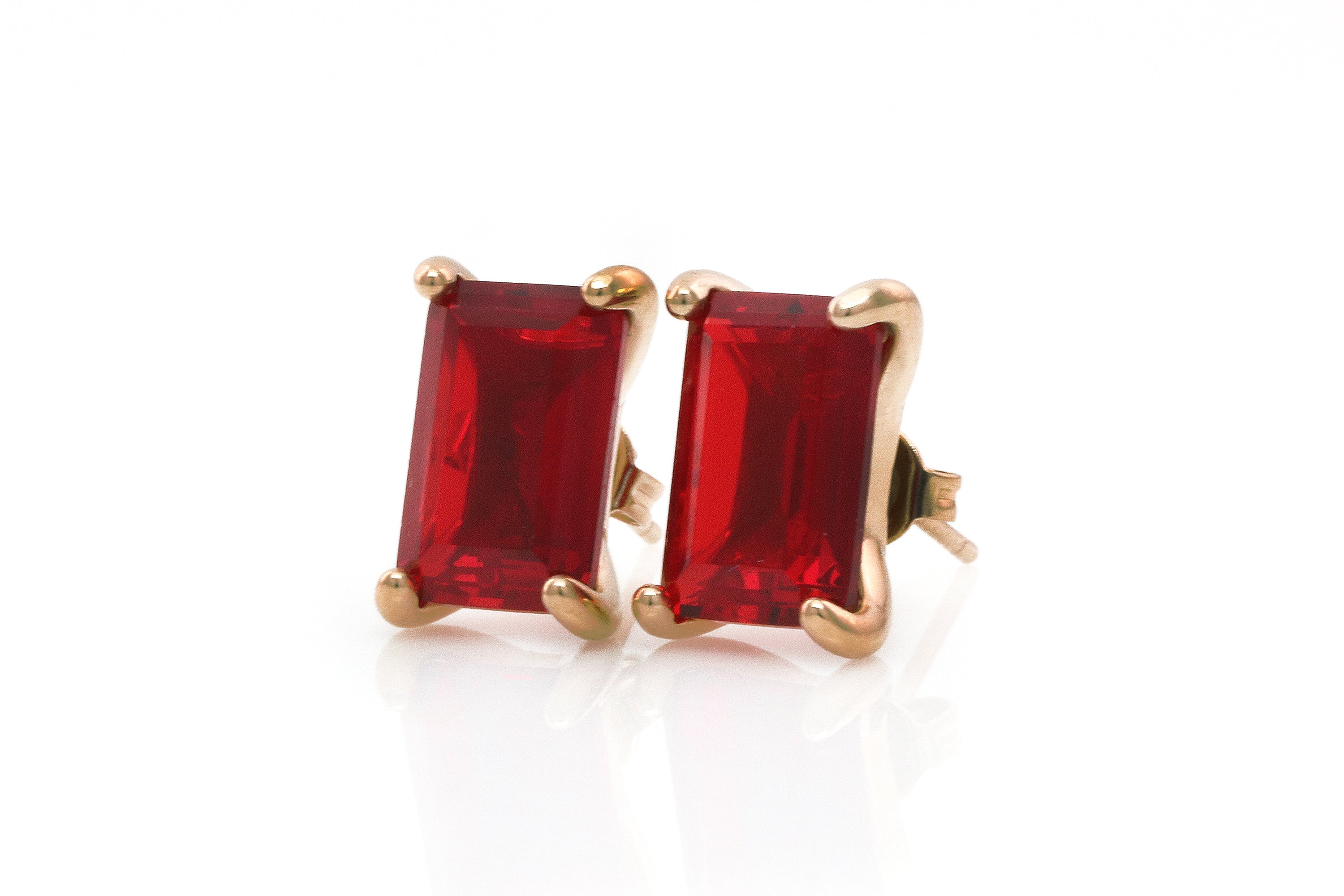 Vibrant Stud Ruby Silver Earrings Earrings Anemone Unique