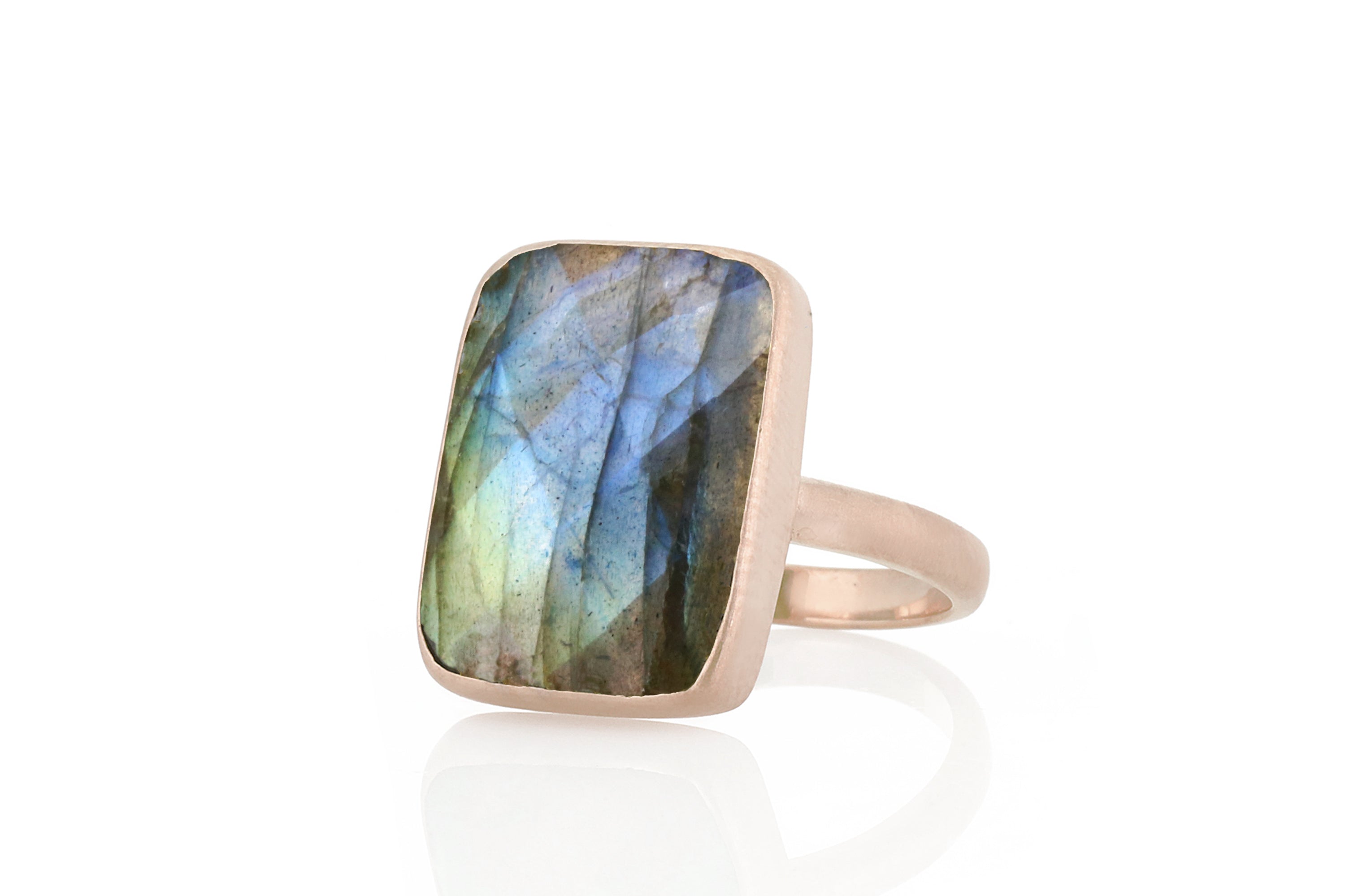 Gold Filled Rectangle Cut Labradorite Statement Ring Rings Anemone Limited
