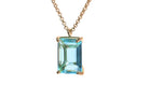 Rectangle Blue Topaz Rose Gold Necklace necklaces Anemone Jewelry