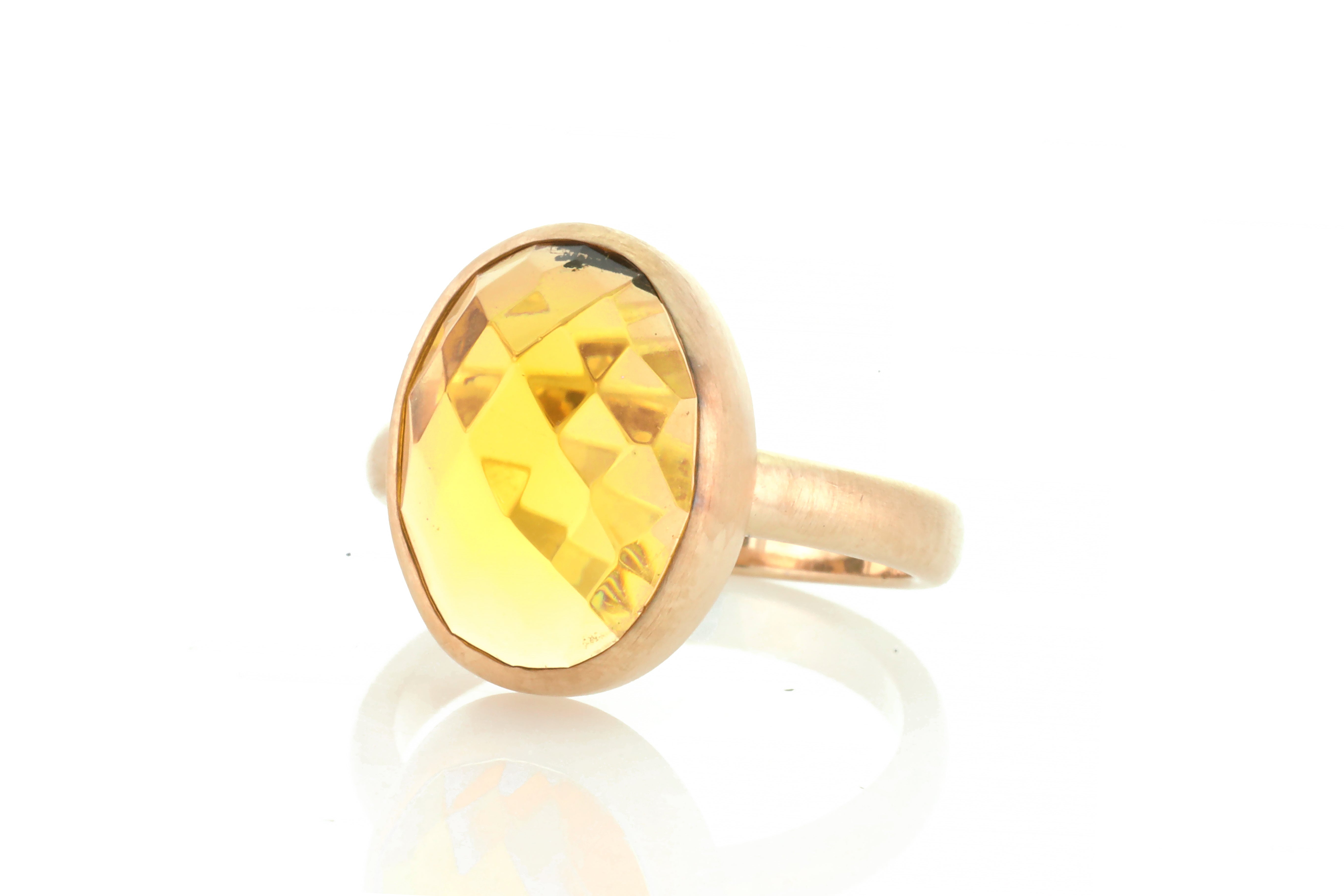 925 Sterling Silver Citrine Oval Gemstone Ring Rings Anemone Limited