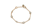 Minimalist Gold Chain Bracelet with Cubic Zirconia Charms Bracelets Anemone Unique