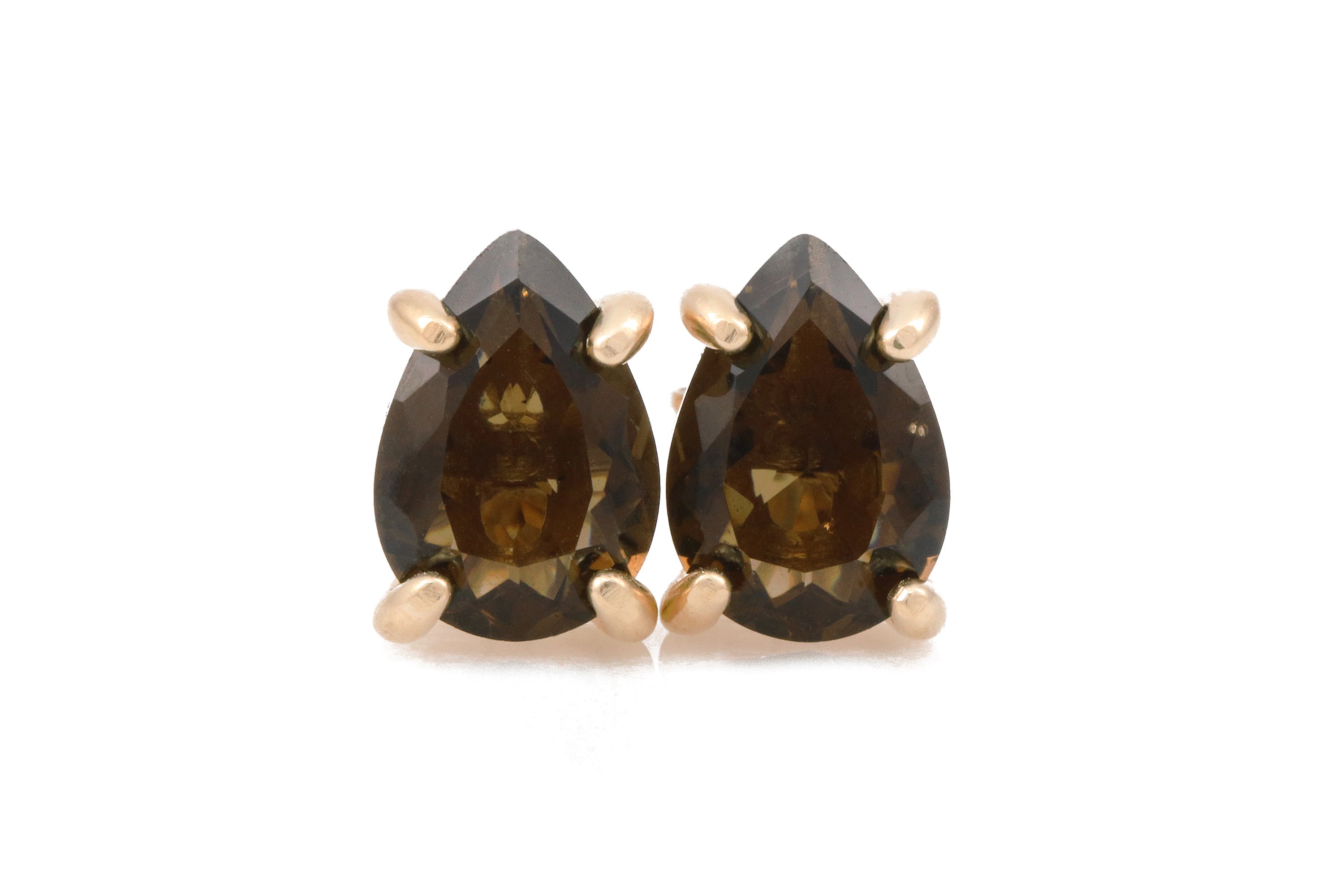 Smoky Quartz Stone Silver Stud Earrings Earrings Anemone Unique