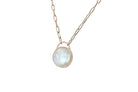 Dainty Bezel Set Moonstone Sterling Silver Pendant Necklace necklaces Anemone Limited